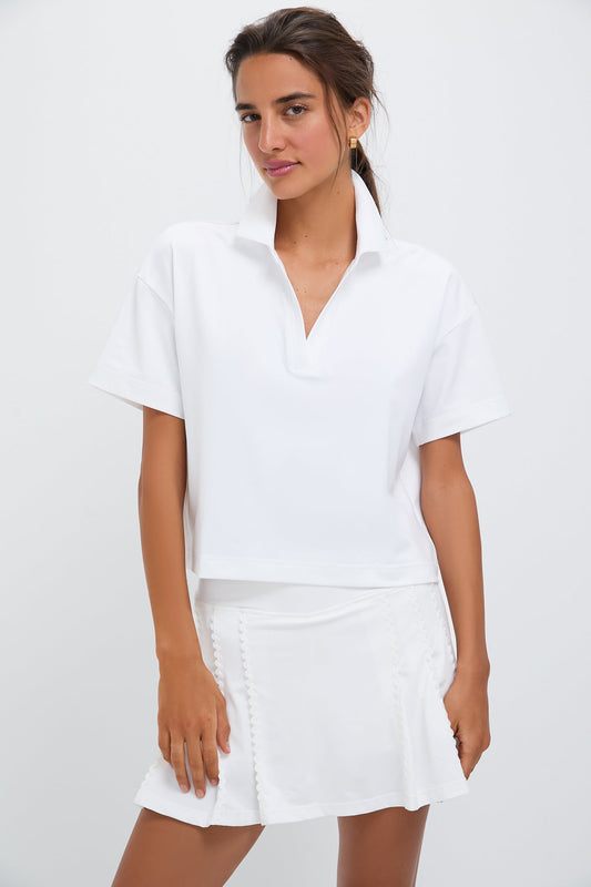 White Cropped Caroline Polo