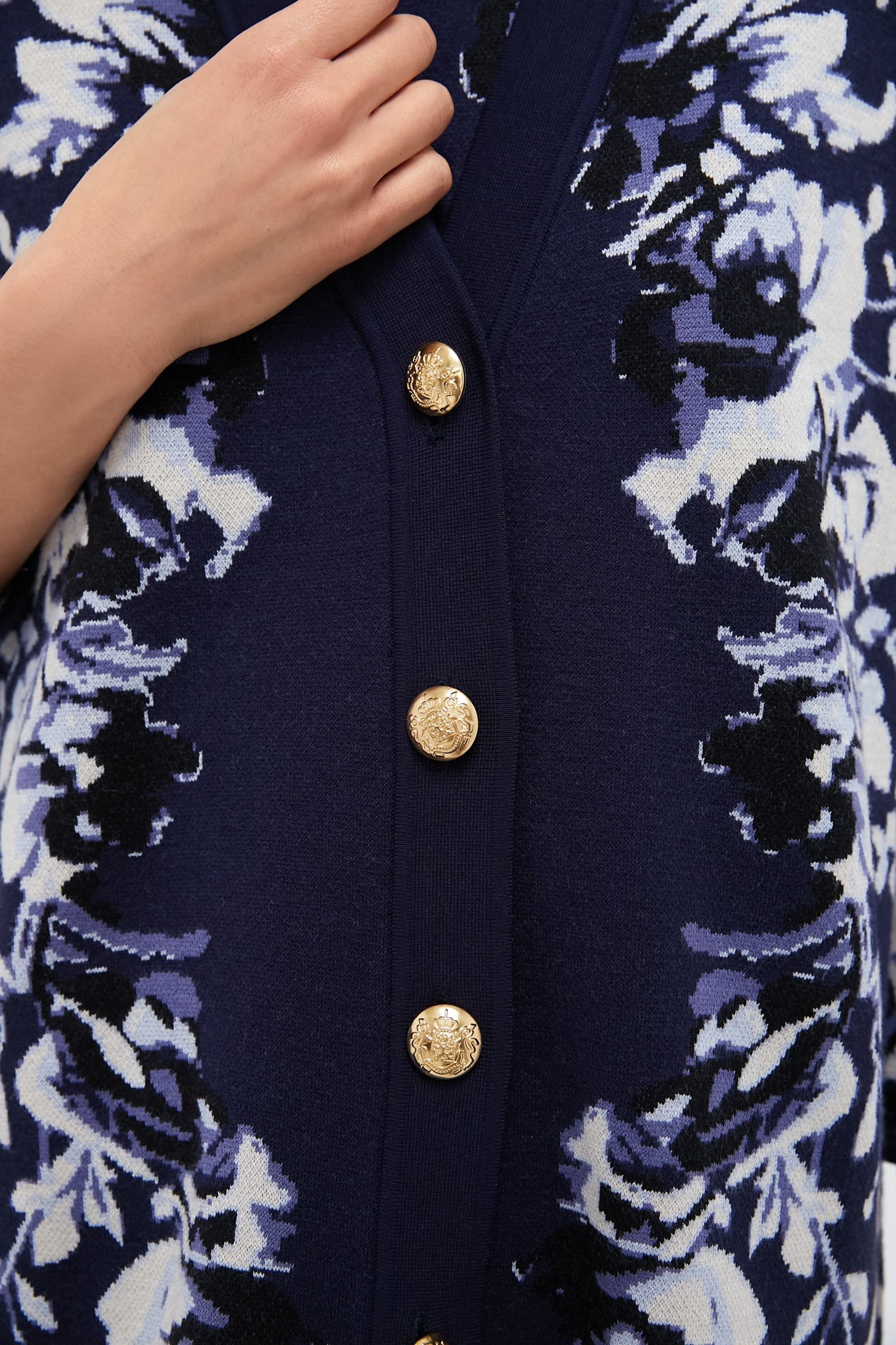 Indigo Reflection Knit Jacquard Liv Cardigan