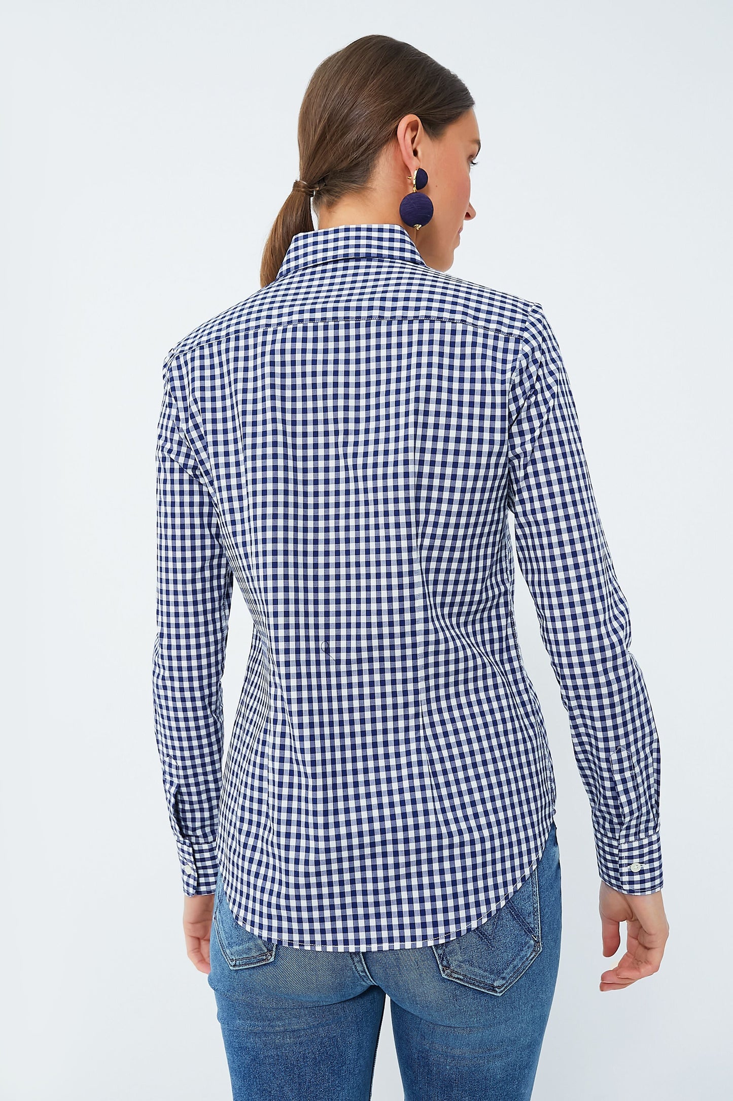 Navy Gingham Long Sleeve Icon Shirt