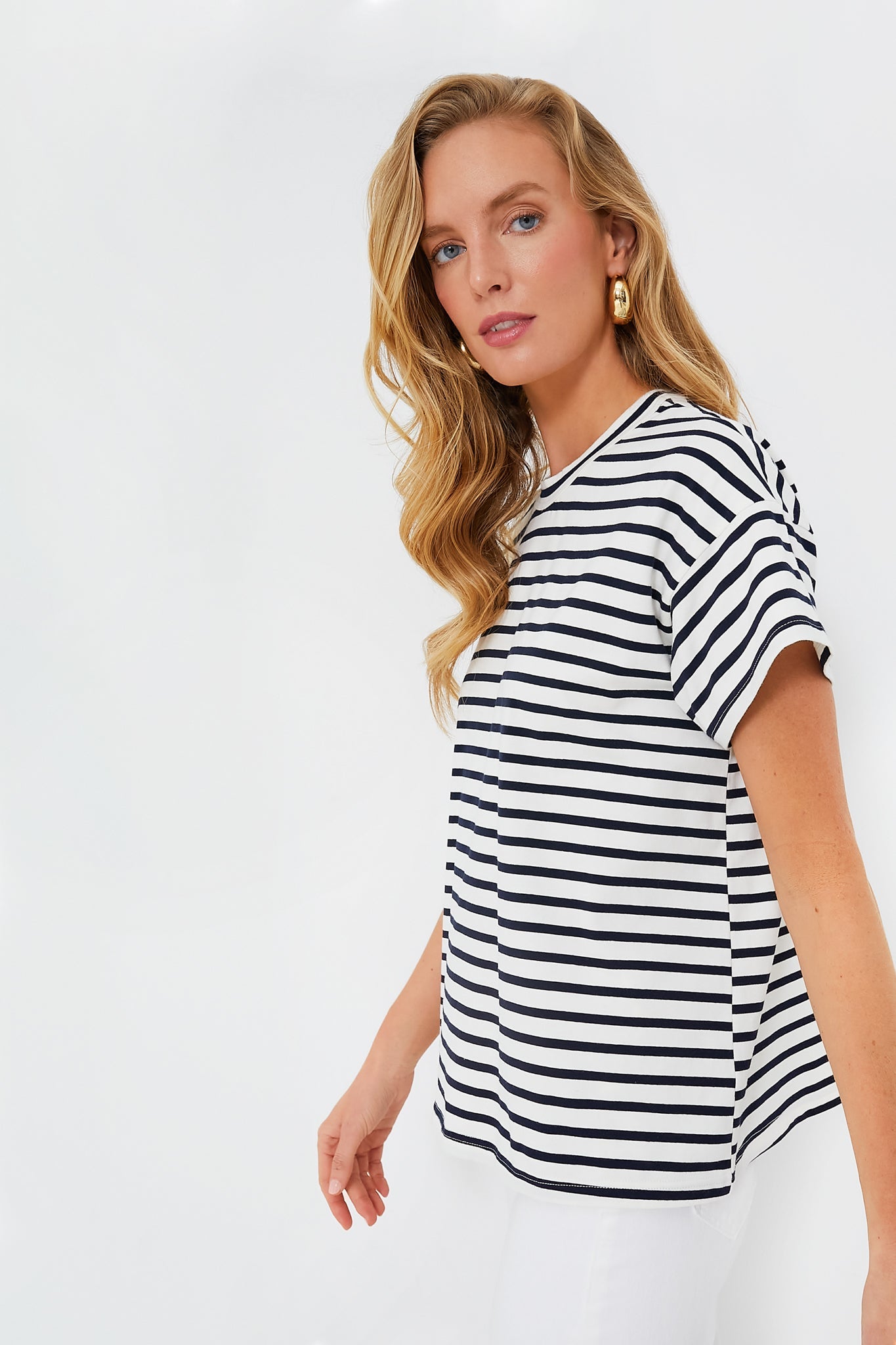 Blue Striped Presley Boyfriend Tee