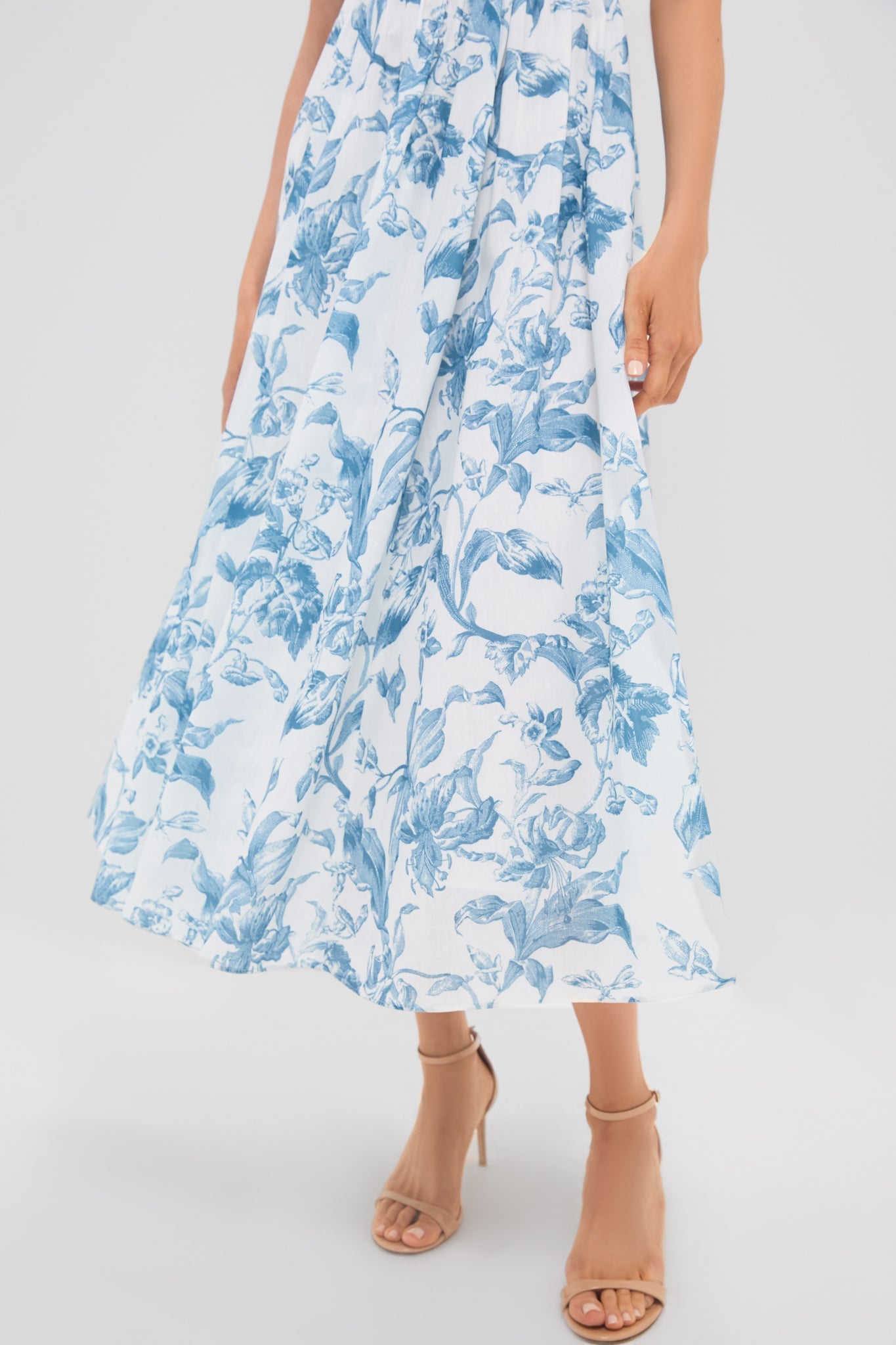 Dusty Blue Floral Maizie Maxi Dress