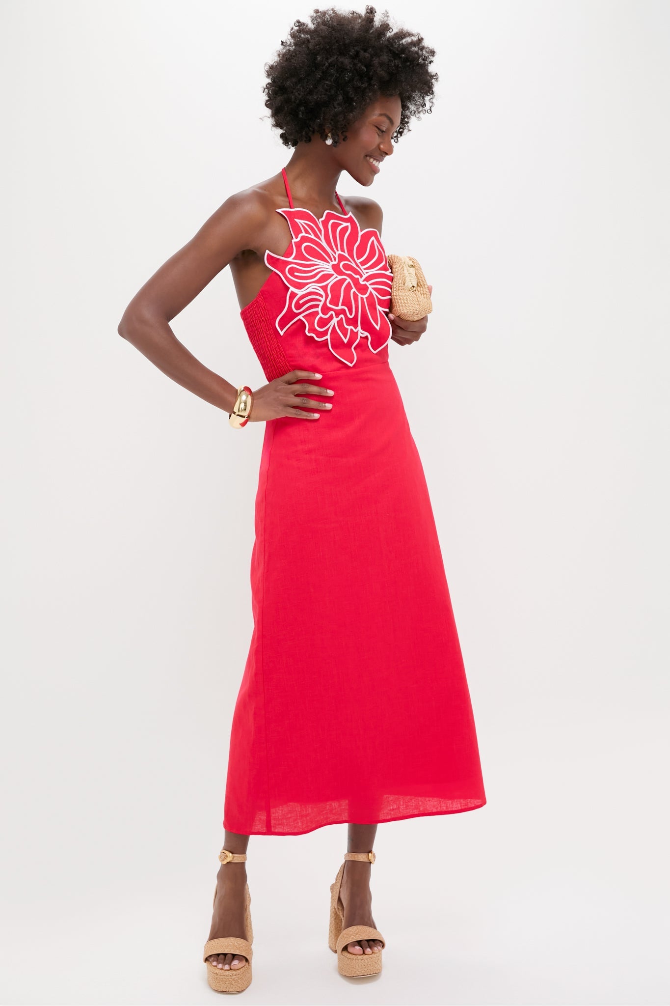 Poppy Red Florian Maxi Dress