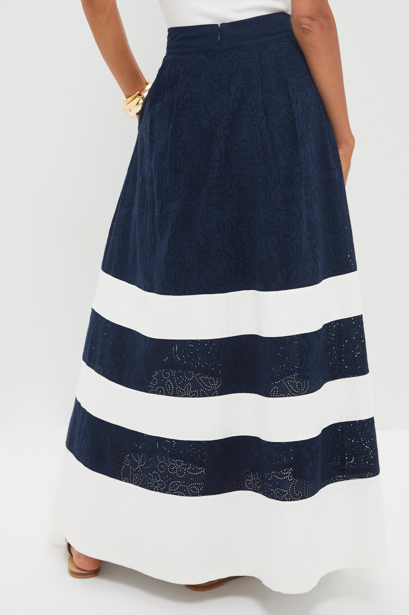 Blue and White Stripe Kit Maxi Skirt