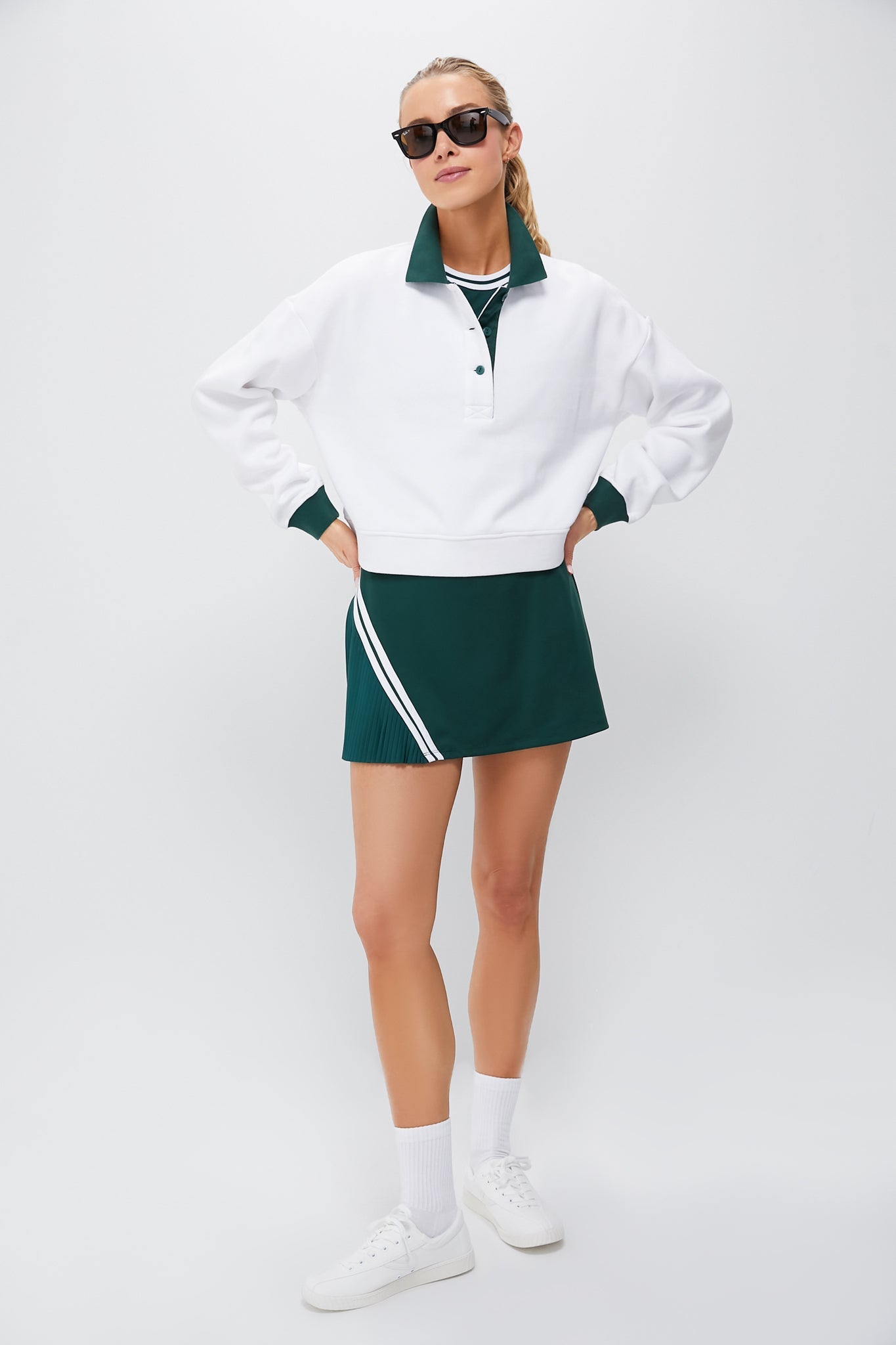 White Miles Collared Pullover