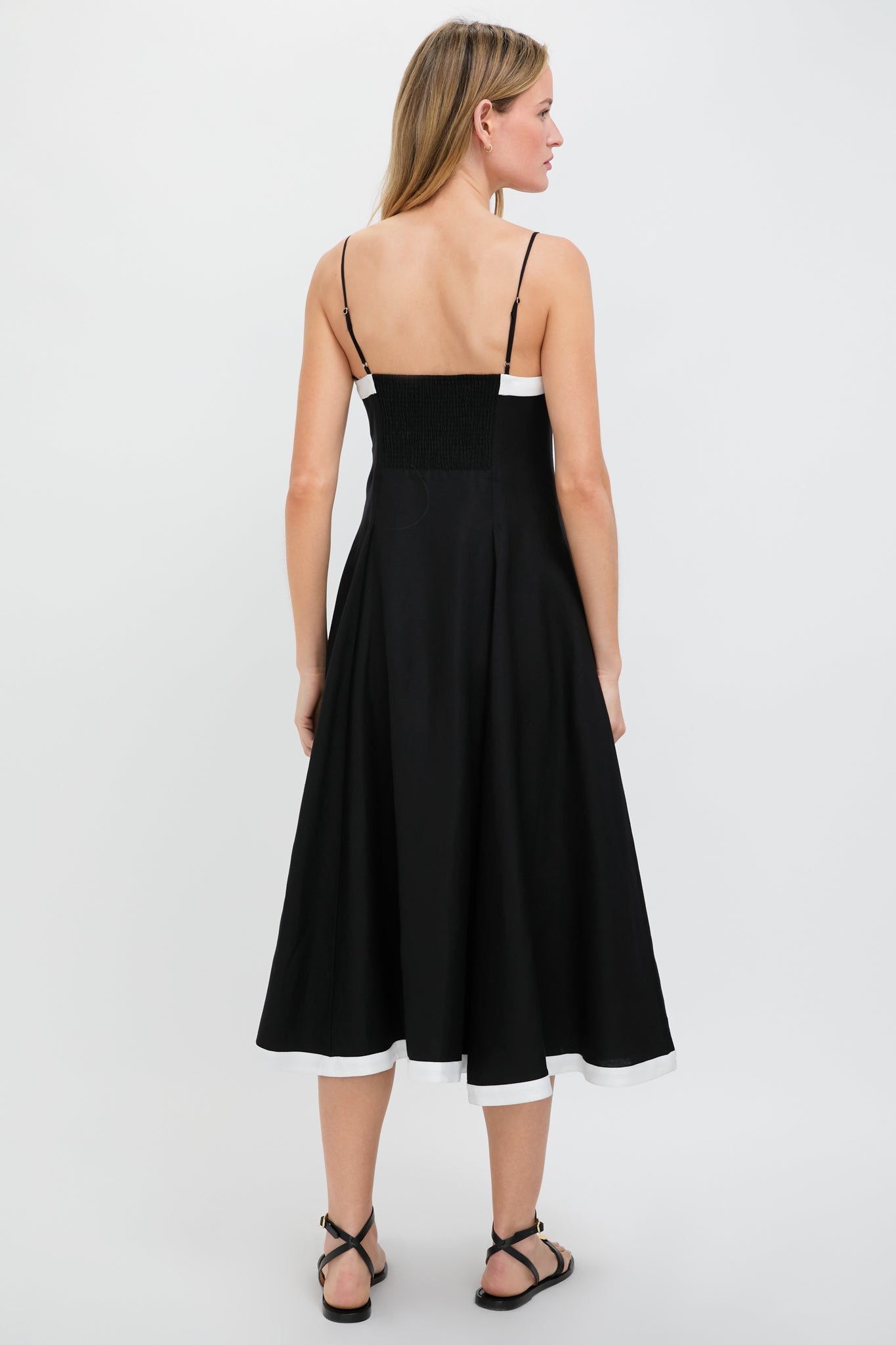 Black Multi Cordelia Sleeveless Button Down Midi Dress