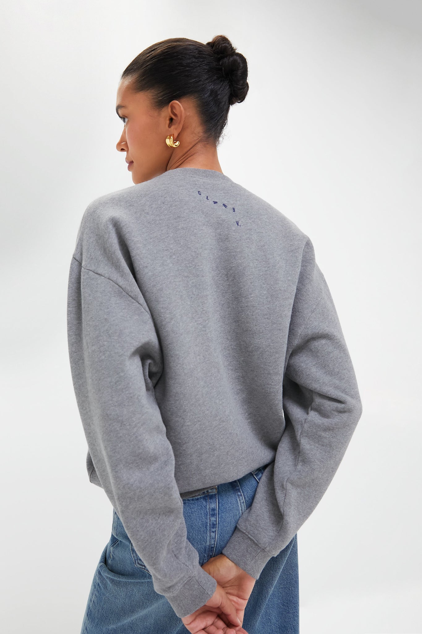 Grey and Navy Liberez Les Sardines Oversized Sweatshirt