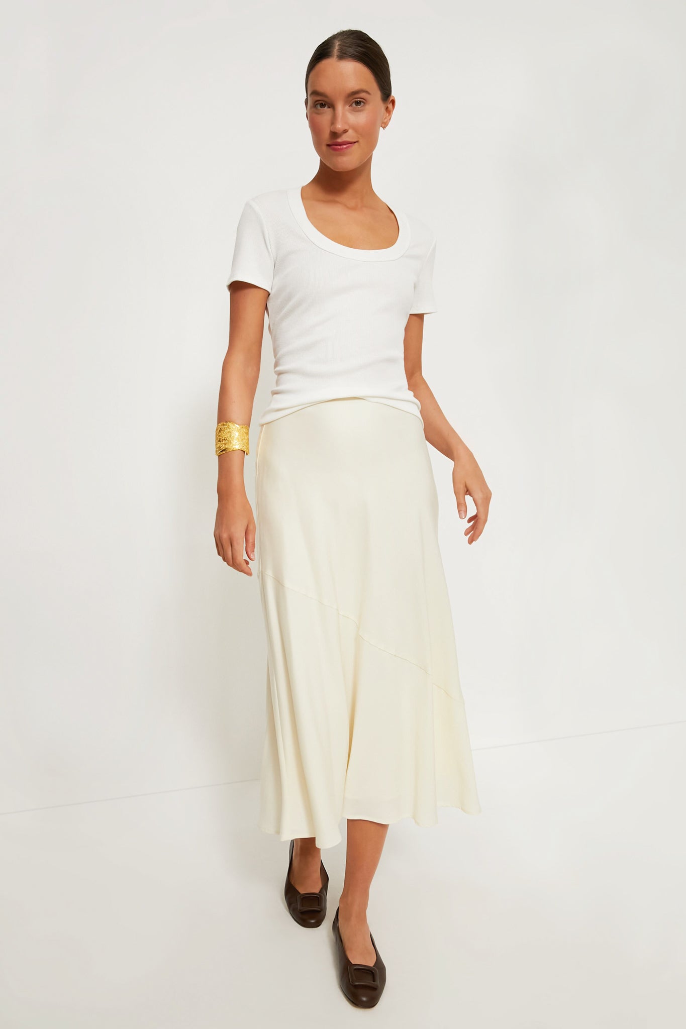 White Scoop Neck Tee