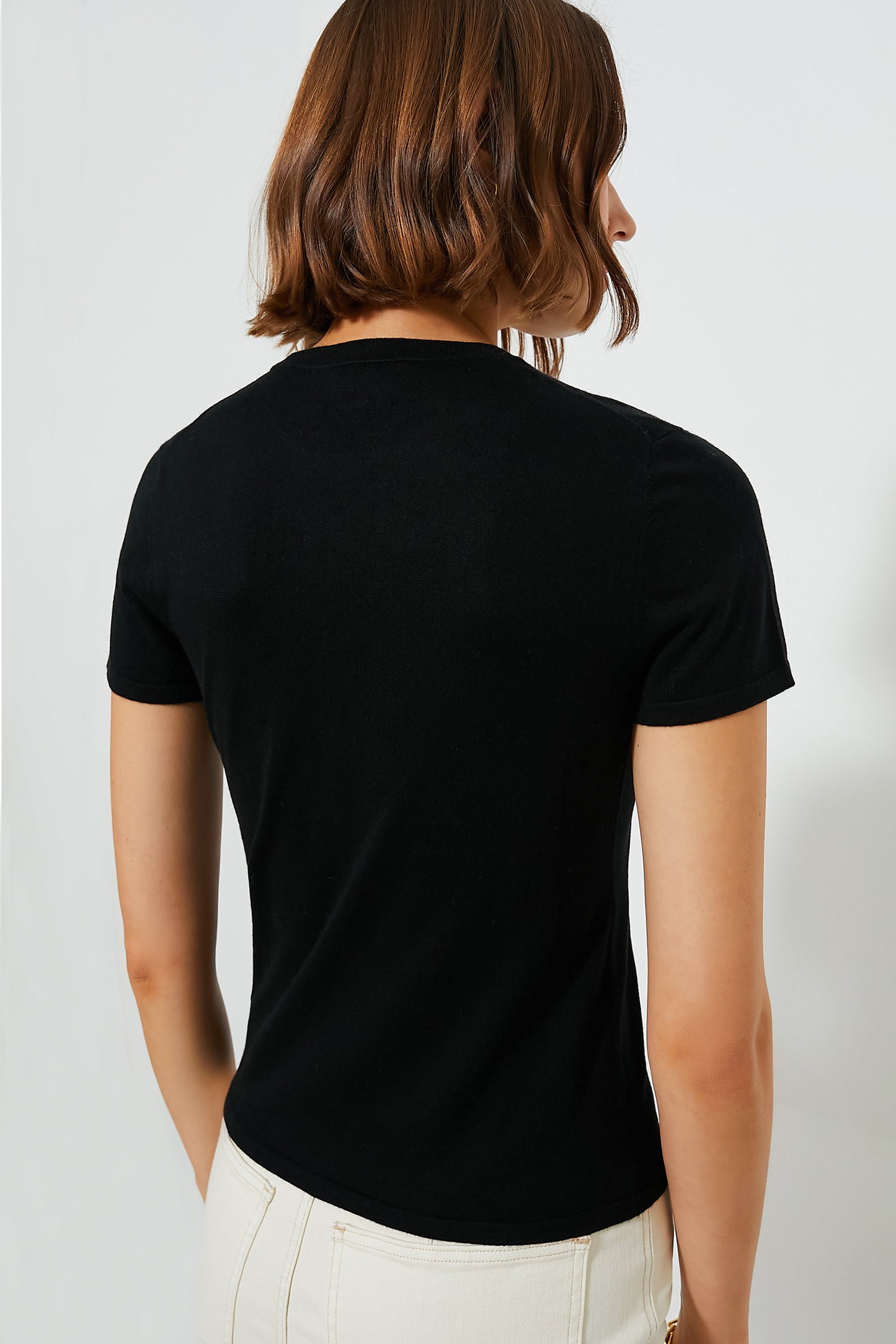 Black Cashmere Silk Blend Katie Tee