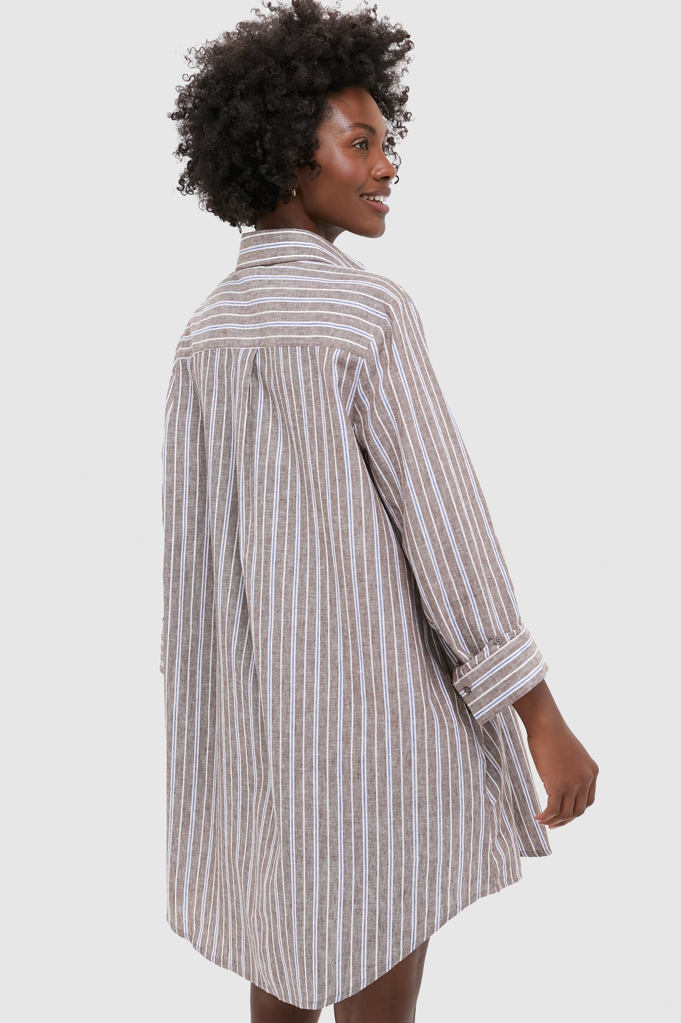 Summer Stripe Linen Carlotta Shirt Dress