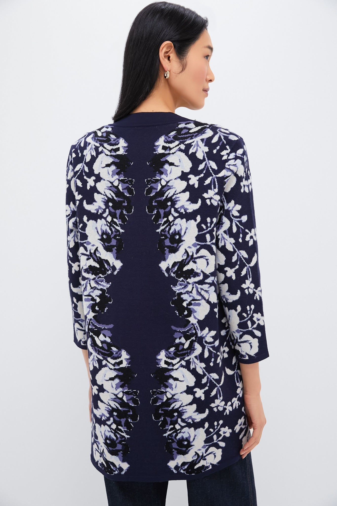 Indigo Reflection Knit Jacquard Liv Cardigan