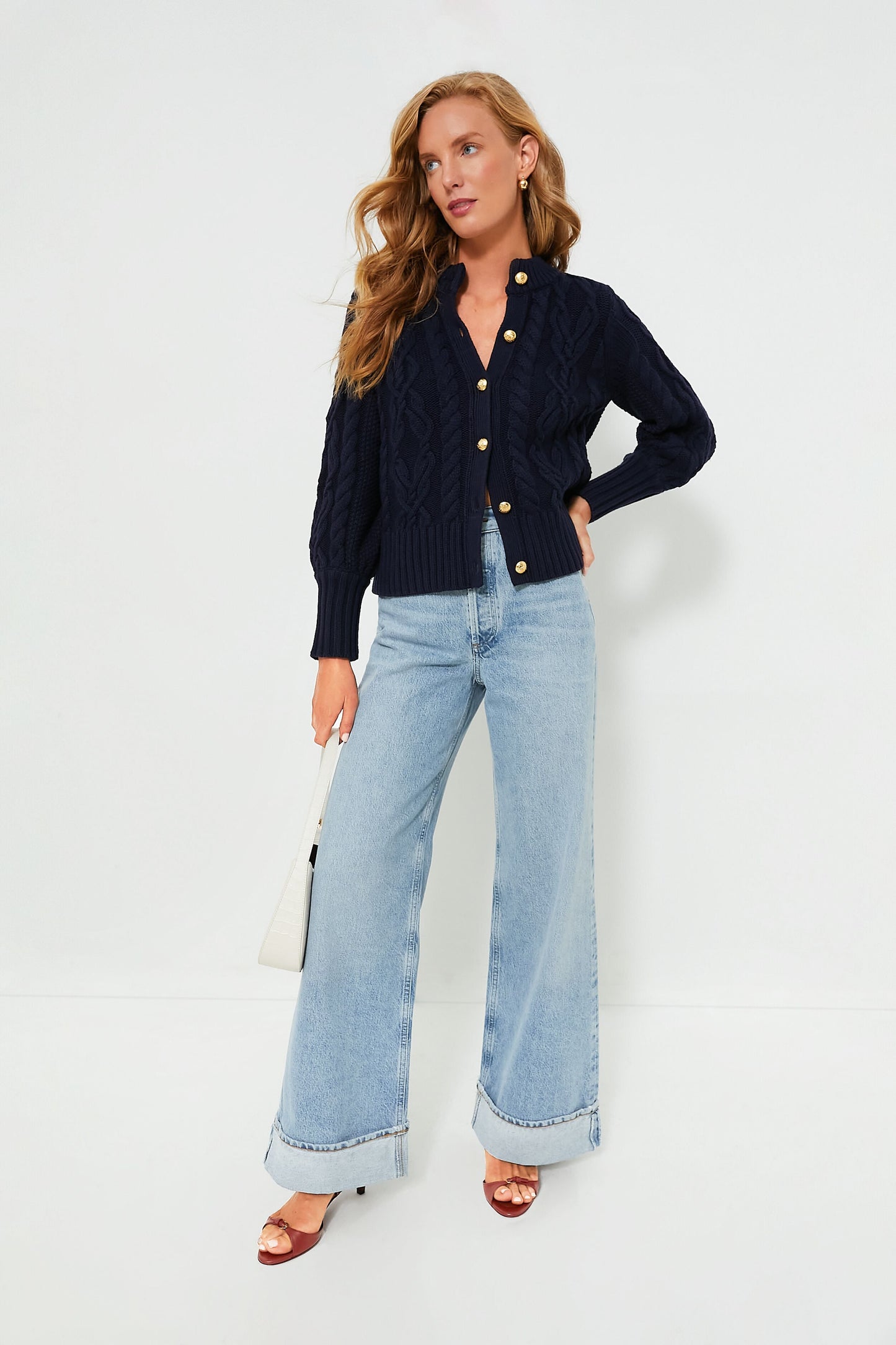 Navy Cotton Colette Cardigan