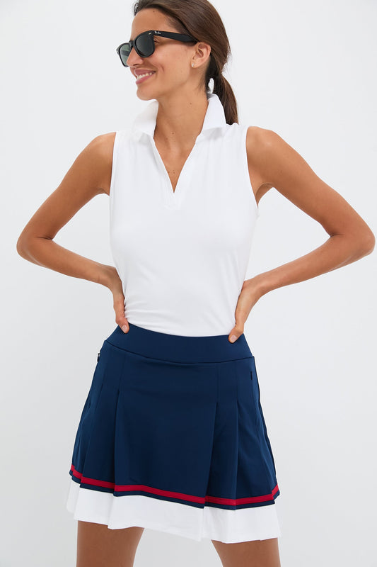 White Sleeveless Caroline Polo