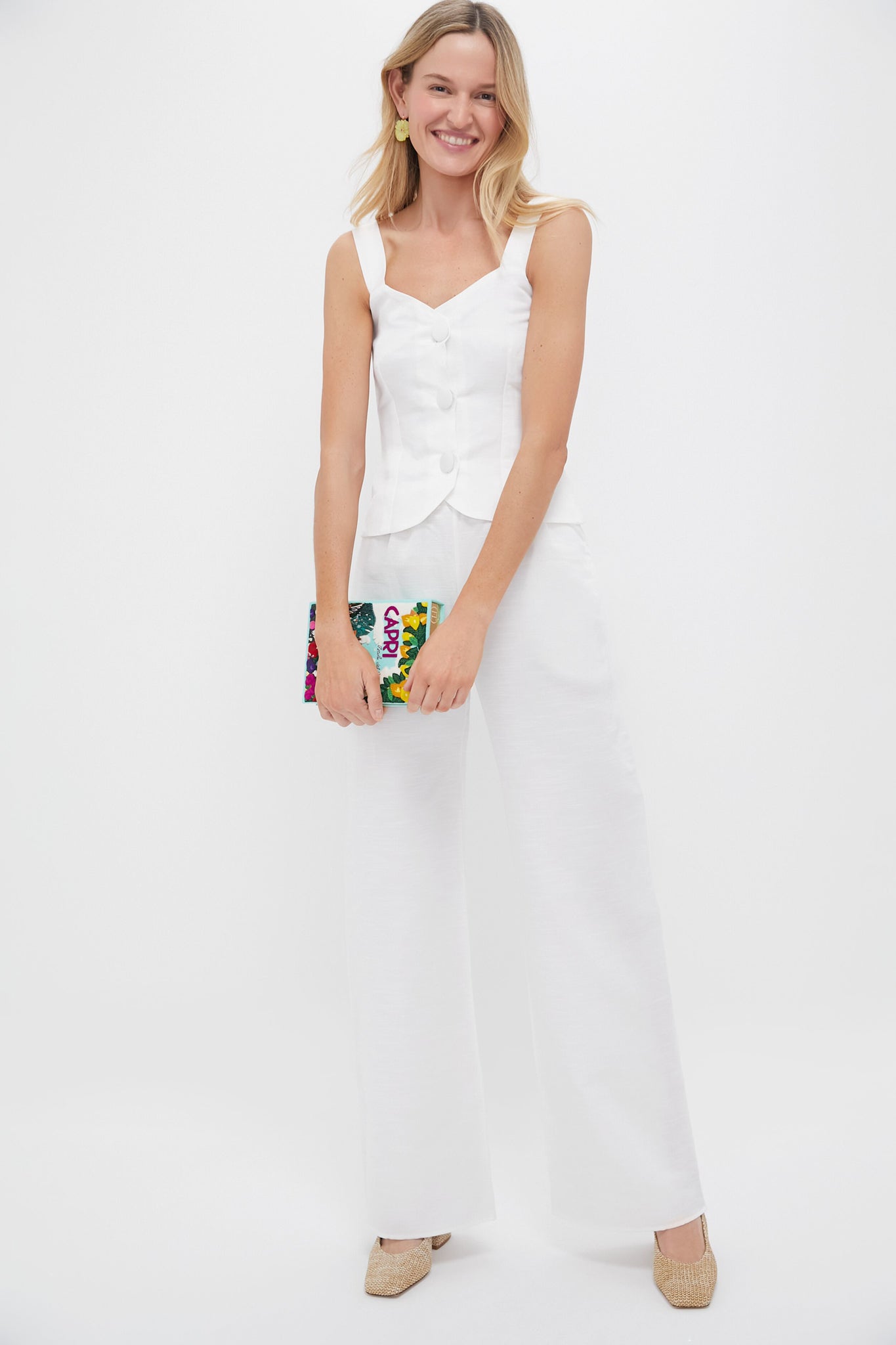 White Anish Textured Pants