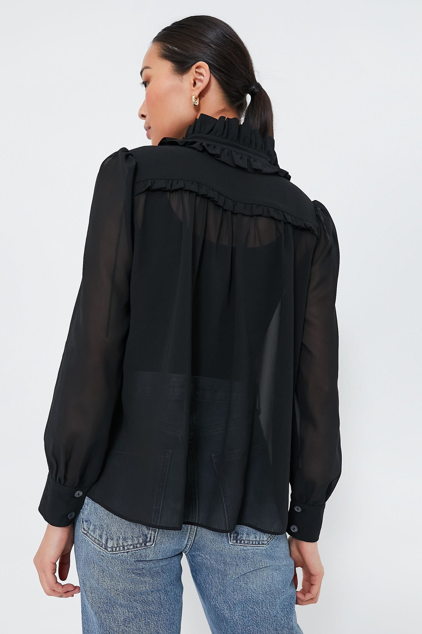Black Sheer Elana Blouse