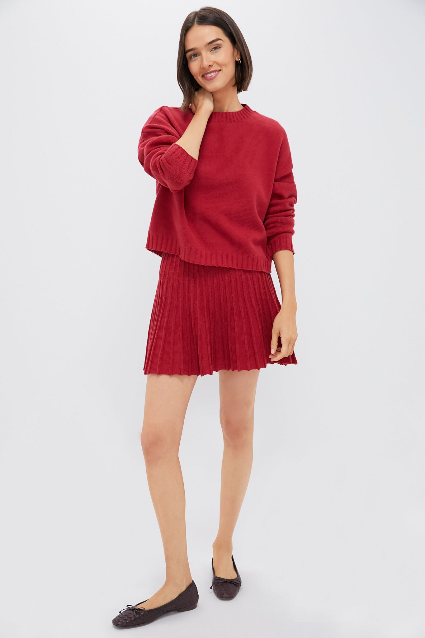 Red Knit Milly Crewneck Sweater