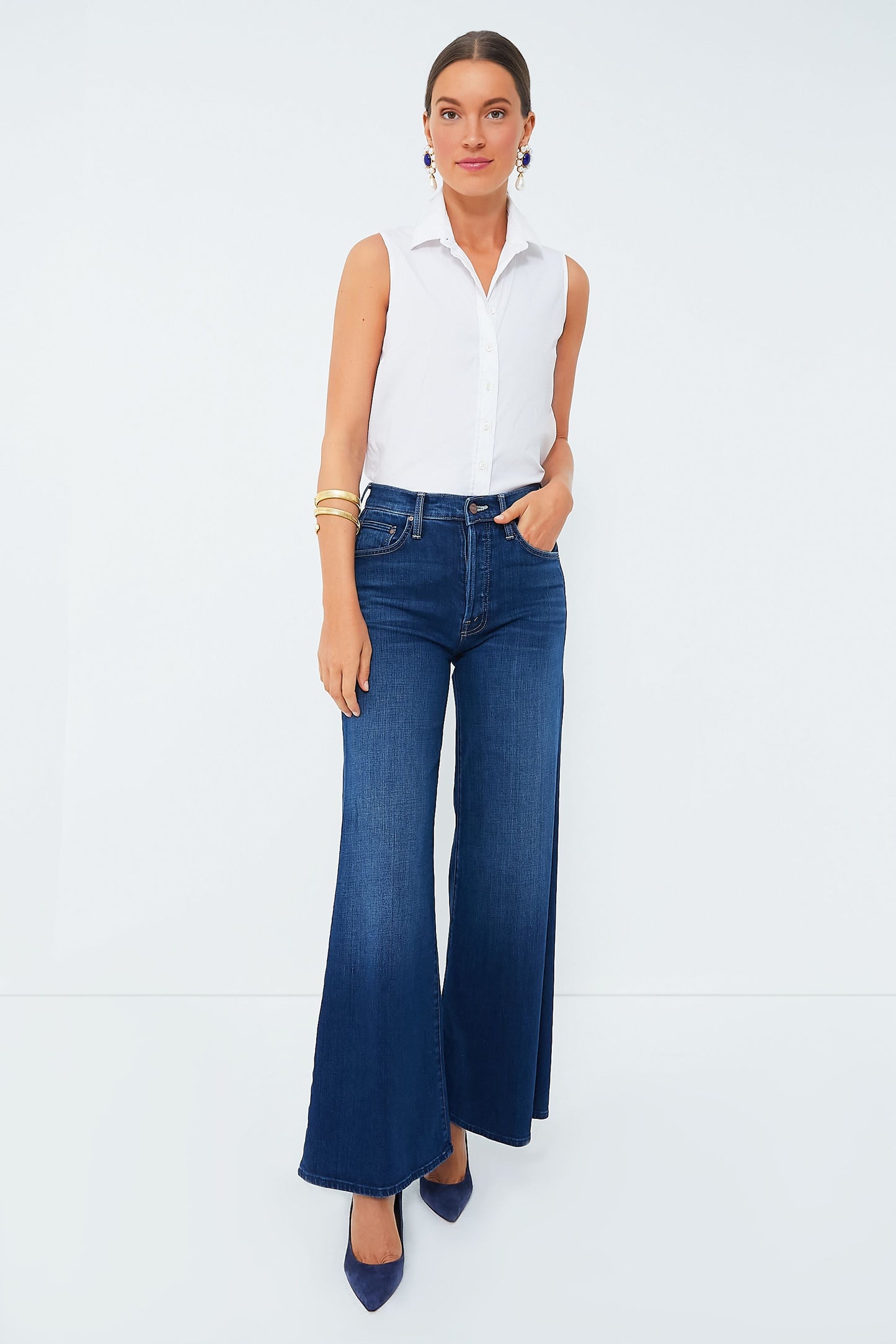 White Sleeveless Essentials Shirt
