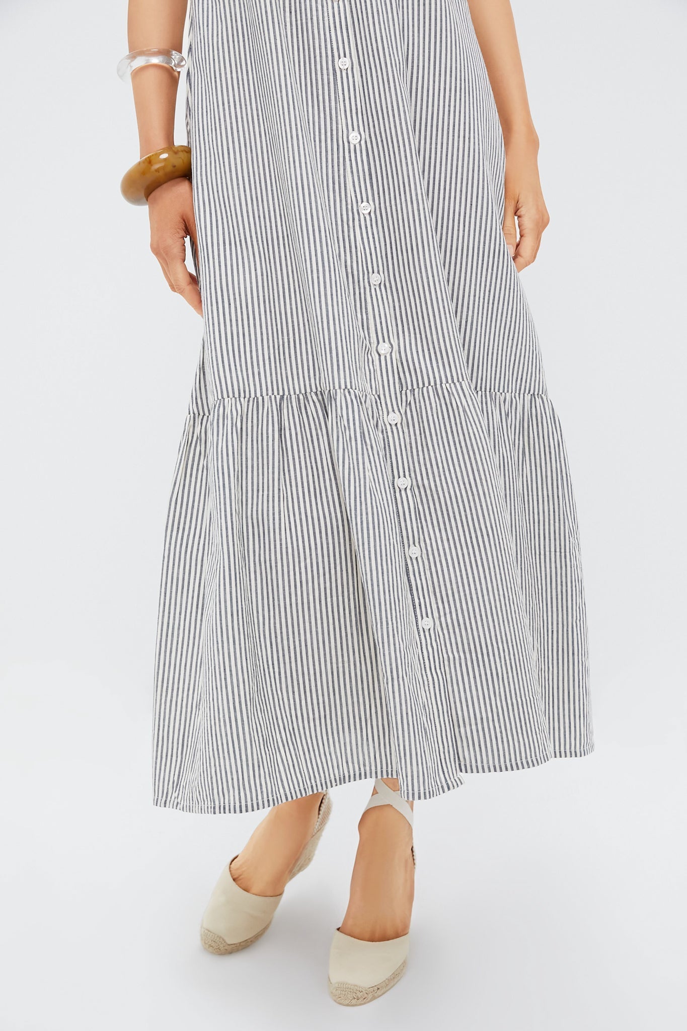 Newburyport Stripe Santiago 3 Shortsleeve Maxi Dress