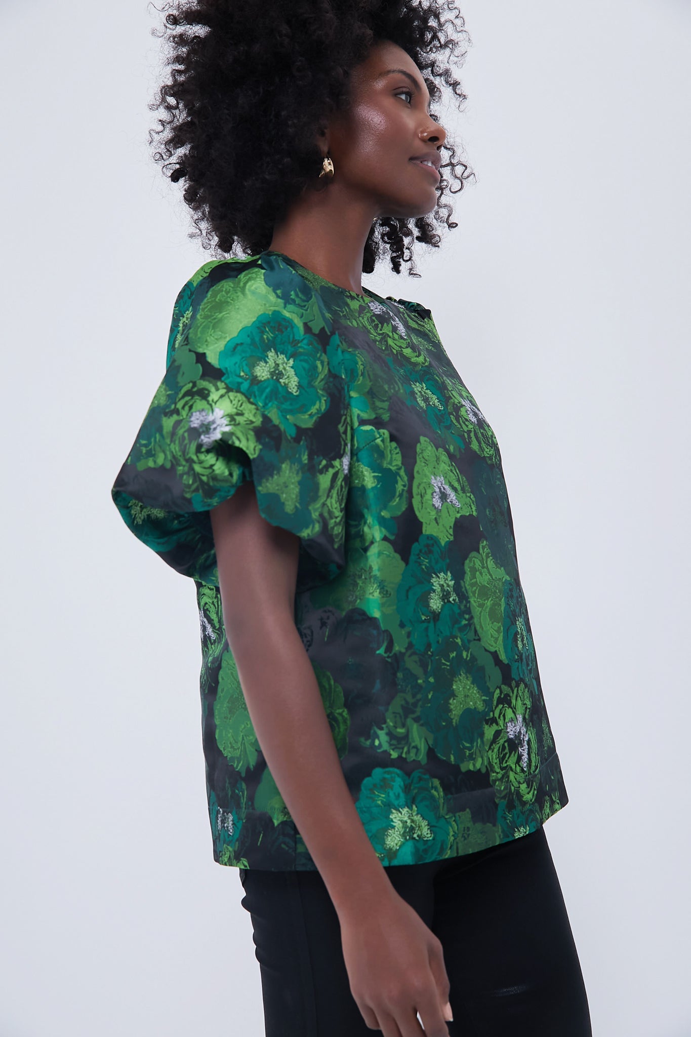 Green Jacquard Lyla Blouse