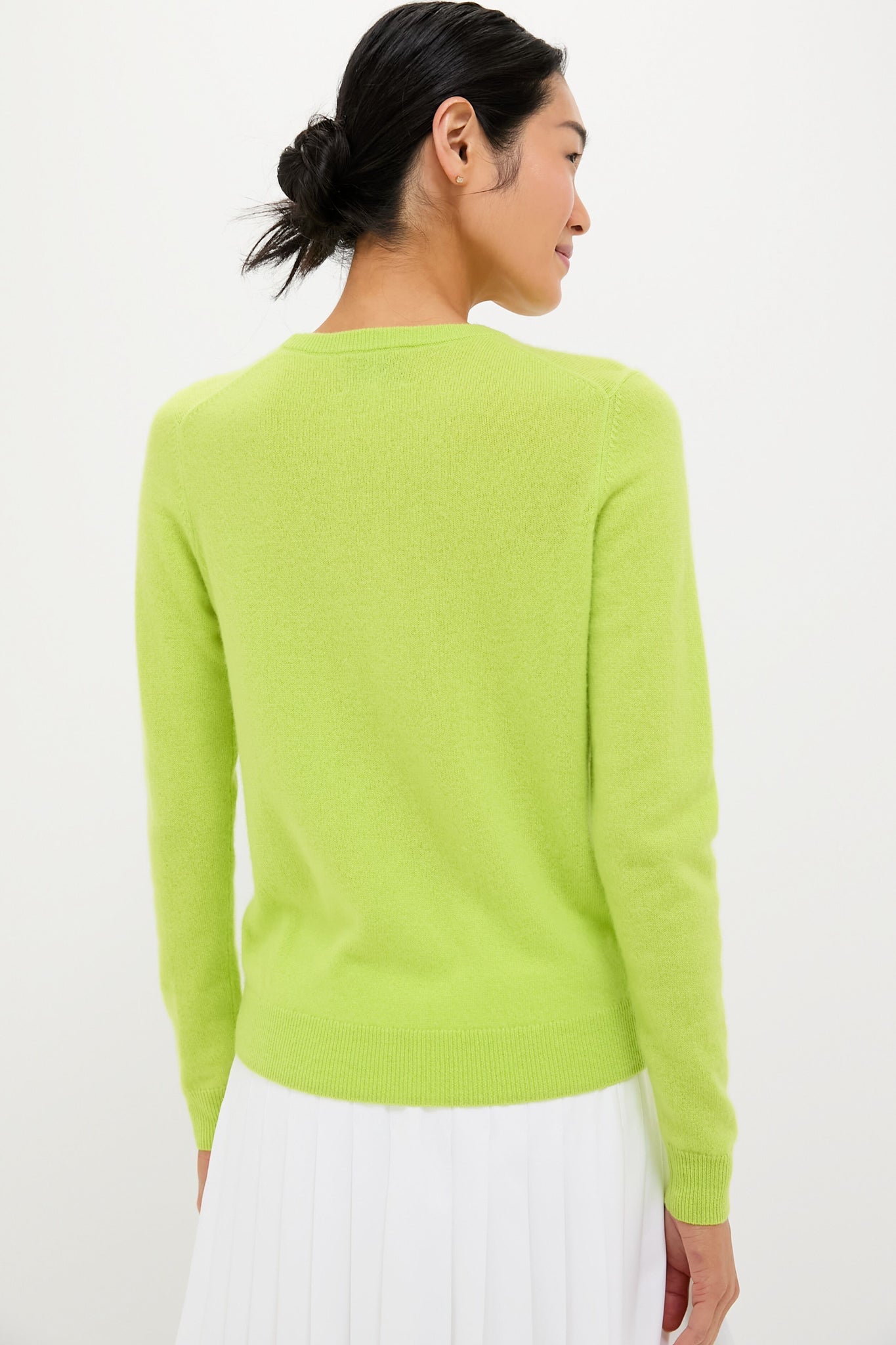 Lime Green Cashmere Crewneck Sweater