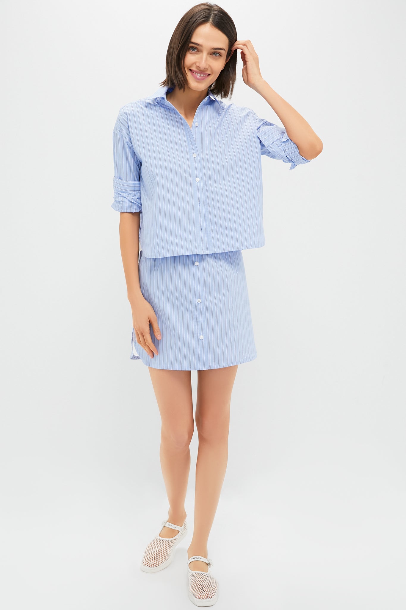 Blue and White Stripe Frankie Skirt