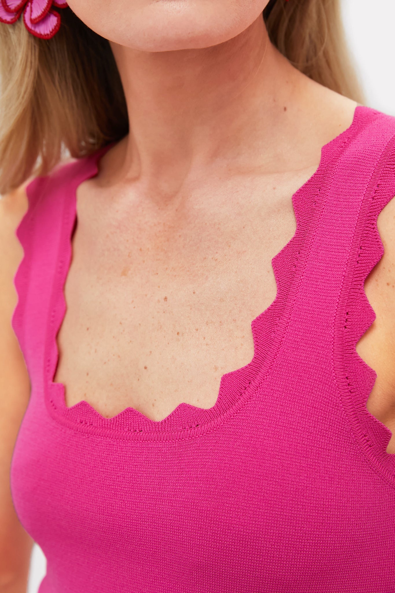 Hot Pink Ric Rac Compression Tank