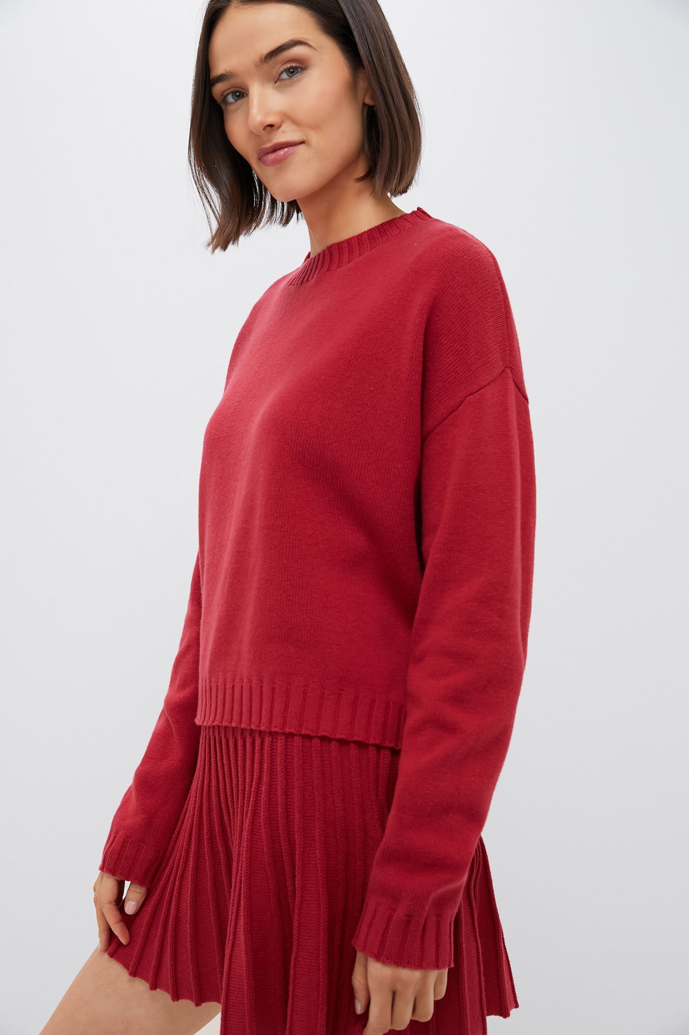 Red Knit Milly Crewneck Sweater