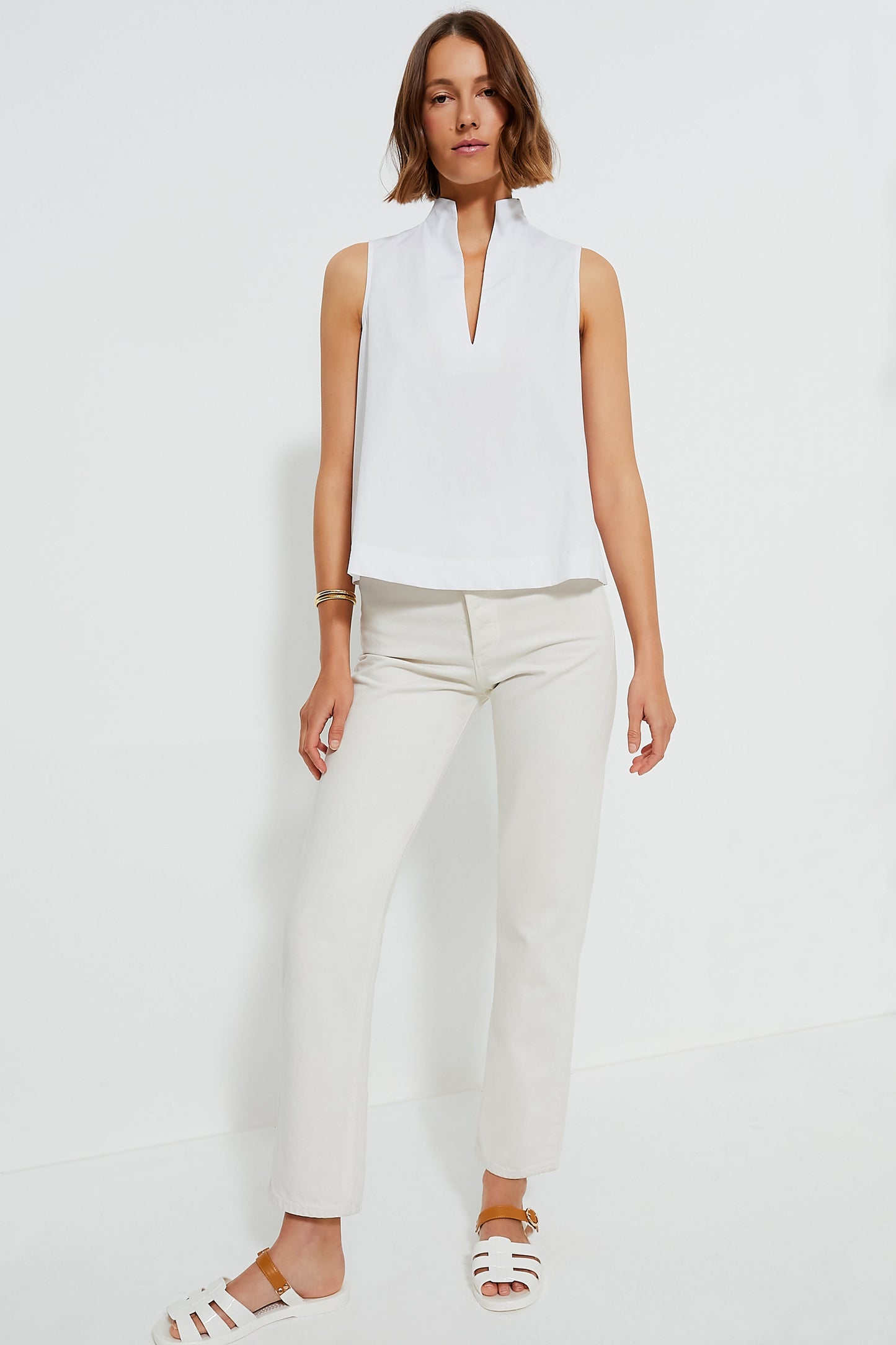 White Sleeveless Celeste Top