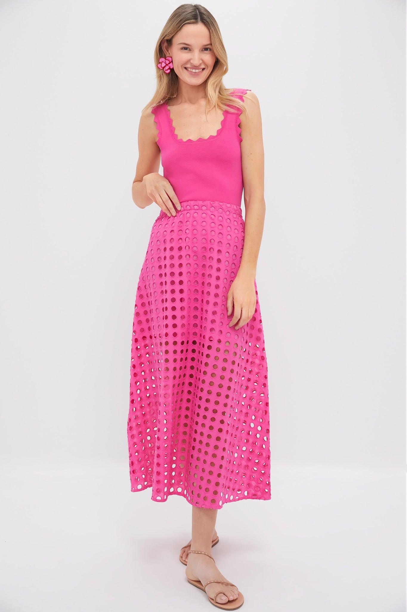 Hot Pink Ric Rac Compression Tank