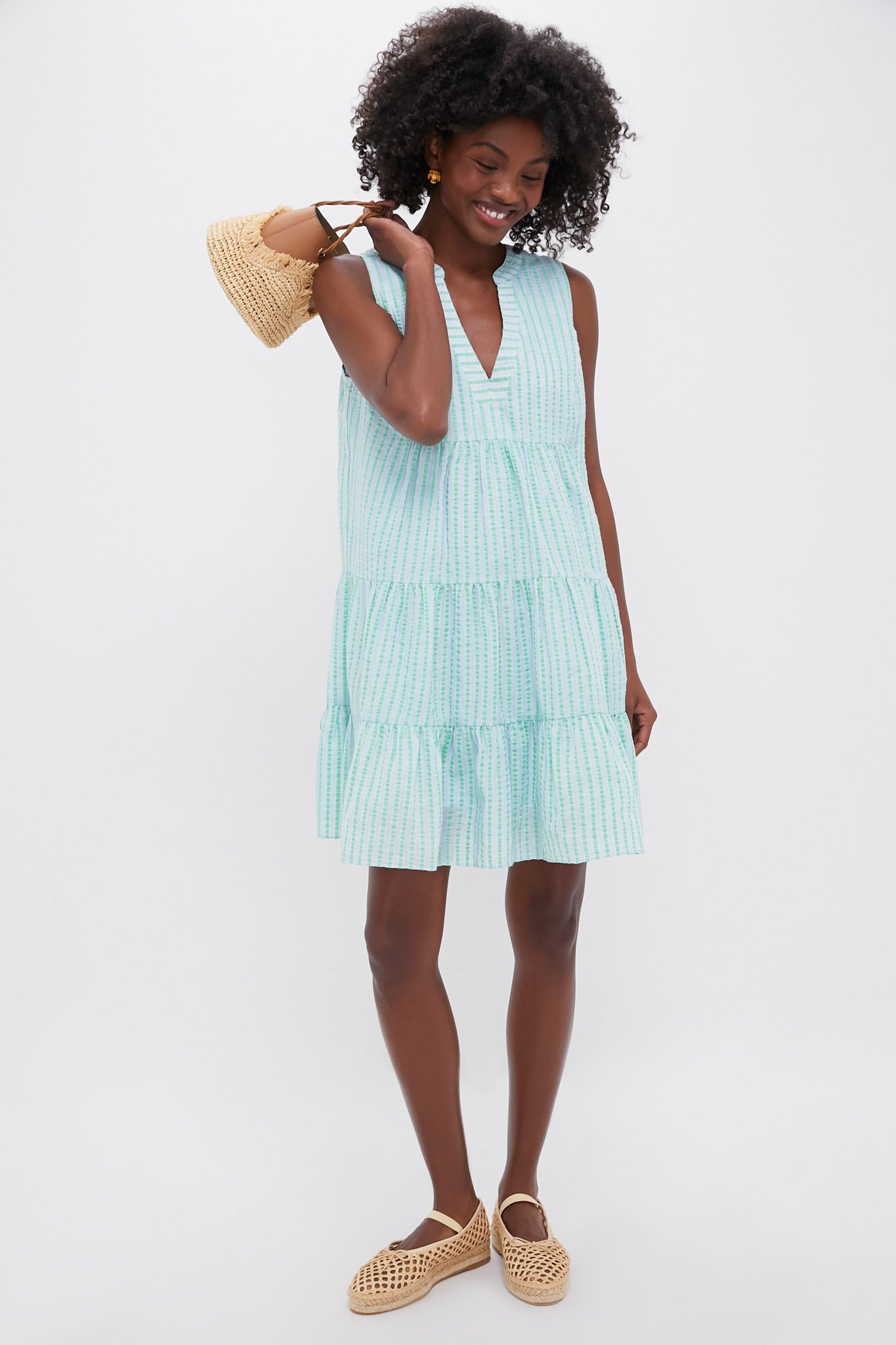 Mint Stripe Sleeveless Kenzo Dress