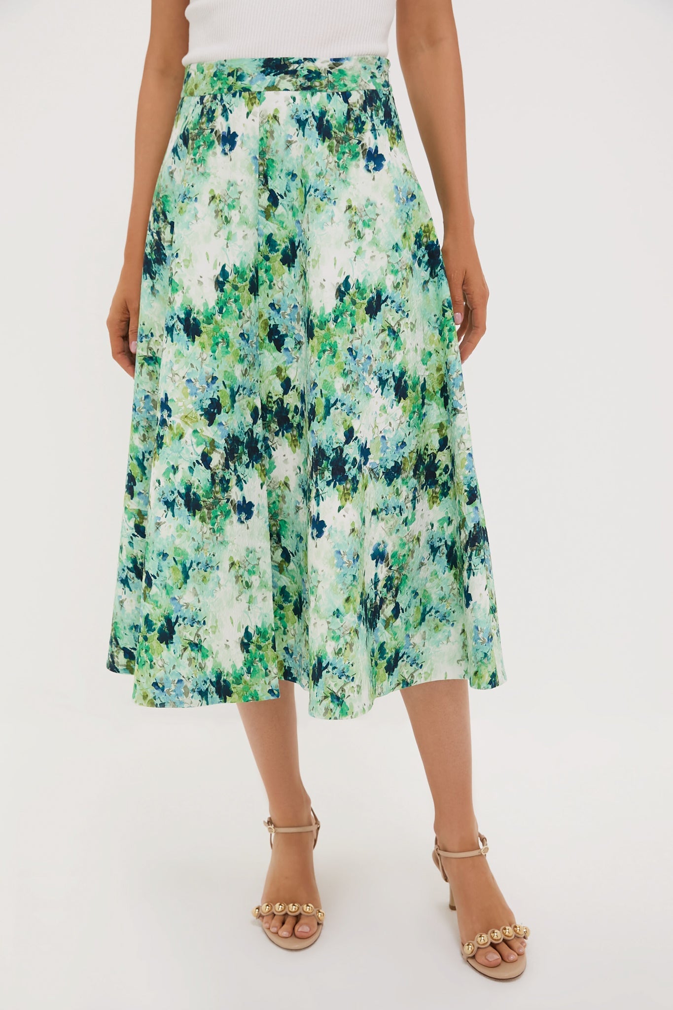 Water Lilies Cotton Seersucker Andrea Circle Skirt