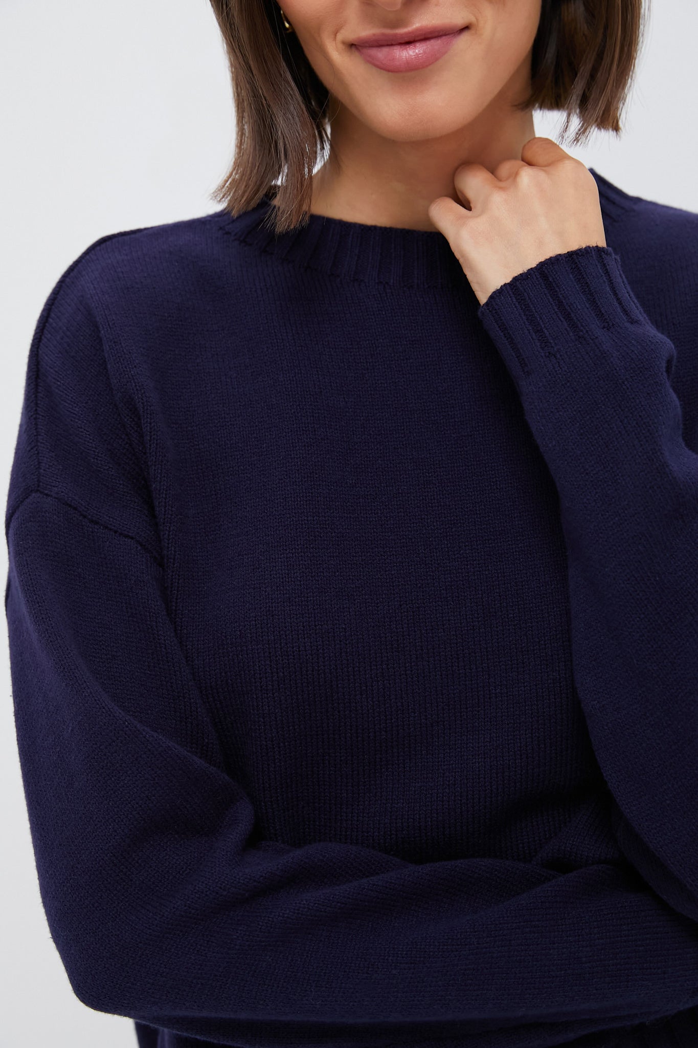 Navy Knit Milly Crewneck Sweater