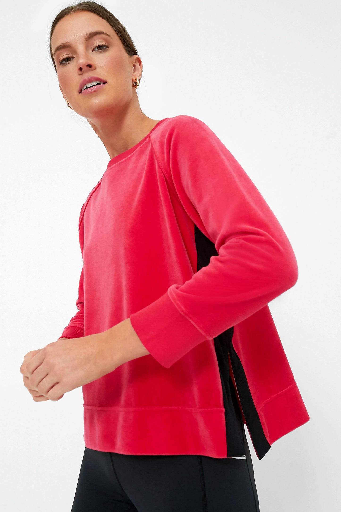 Hot Pink Velour Maggie Pullover
