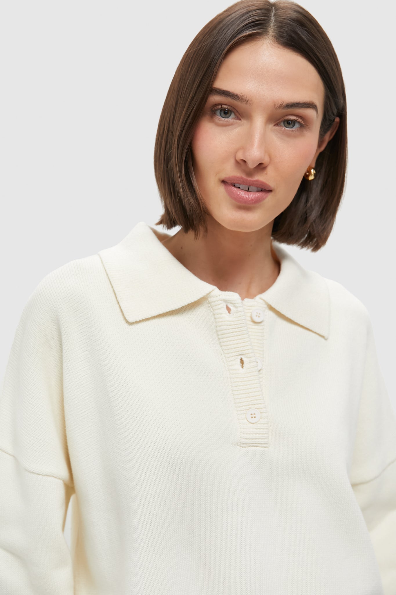 Ivory Knit Bode Polo Sweater