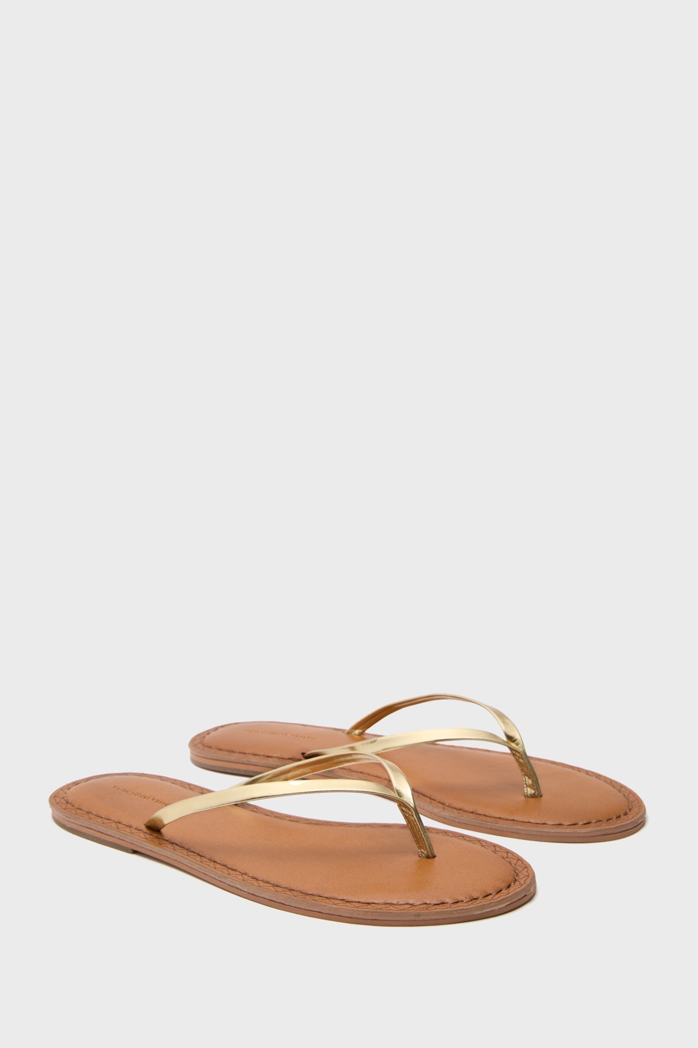 Gold Skinny Strap Flip Flops