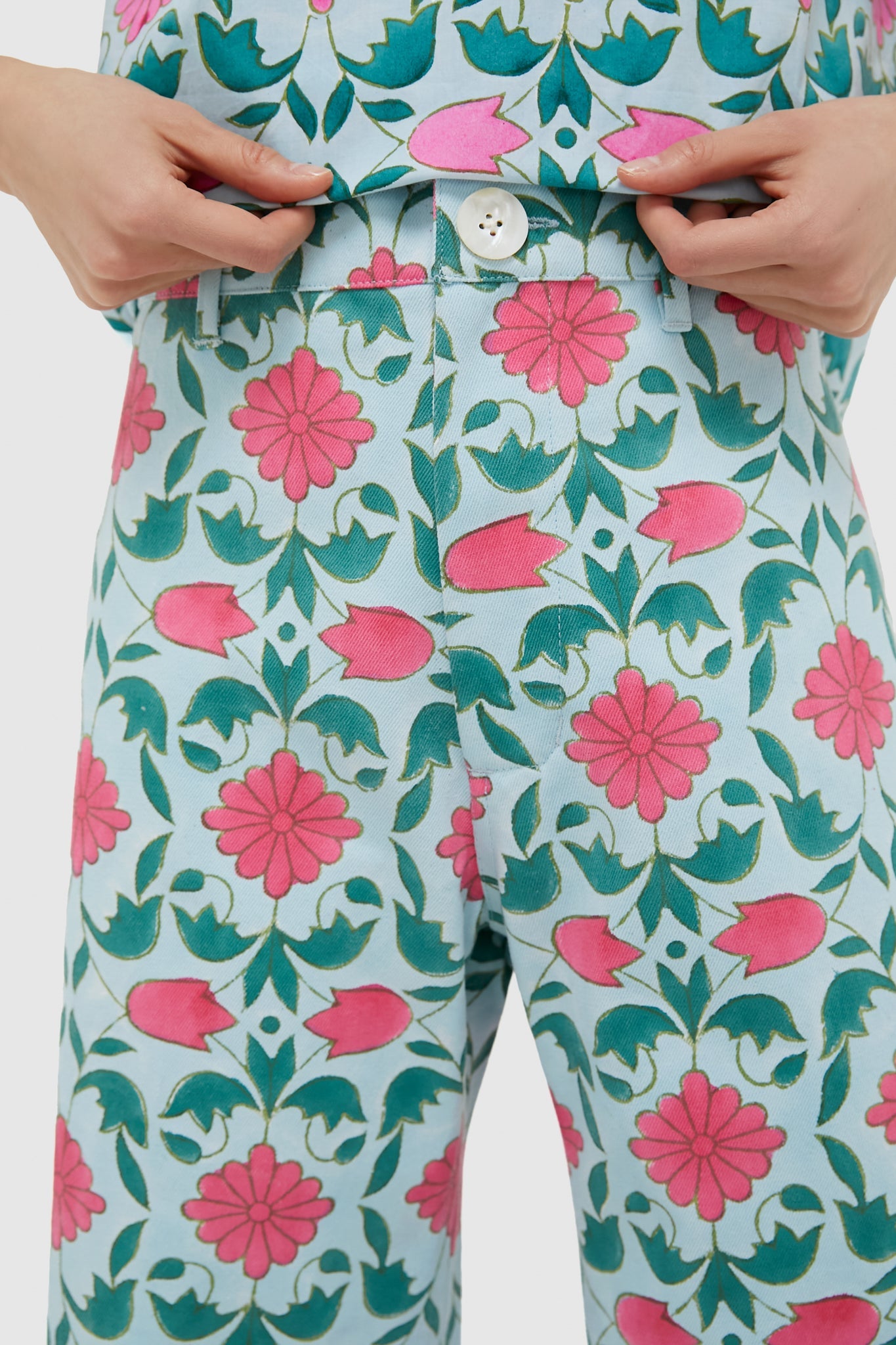 Salvia Blue Lisbon Print Disco Pants