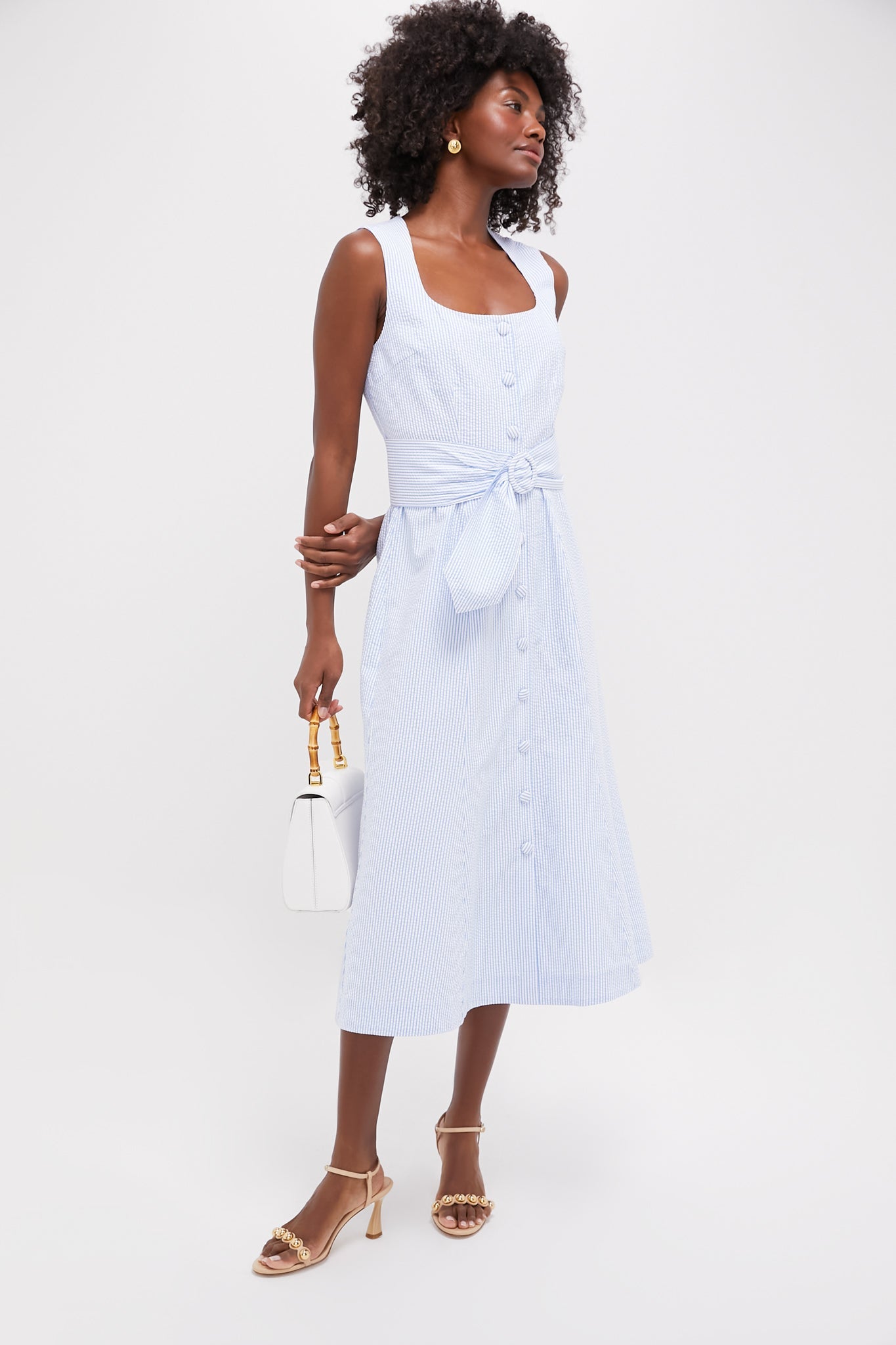 Blue Seersucker Delta Dress