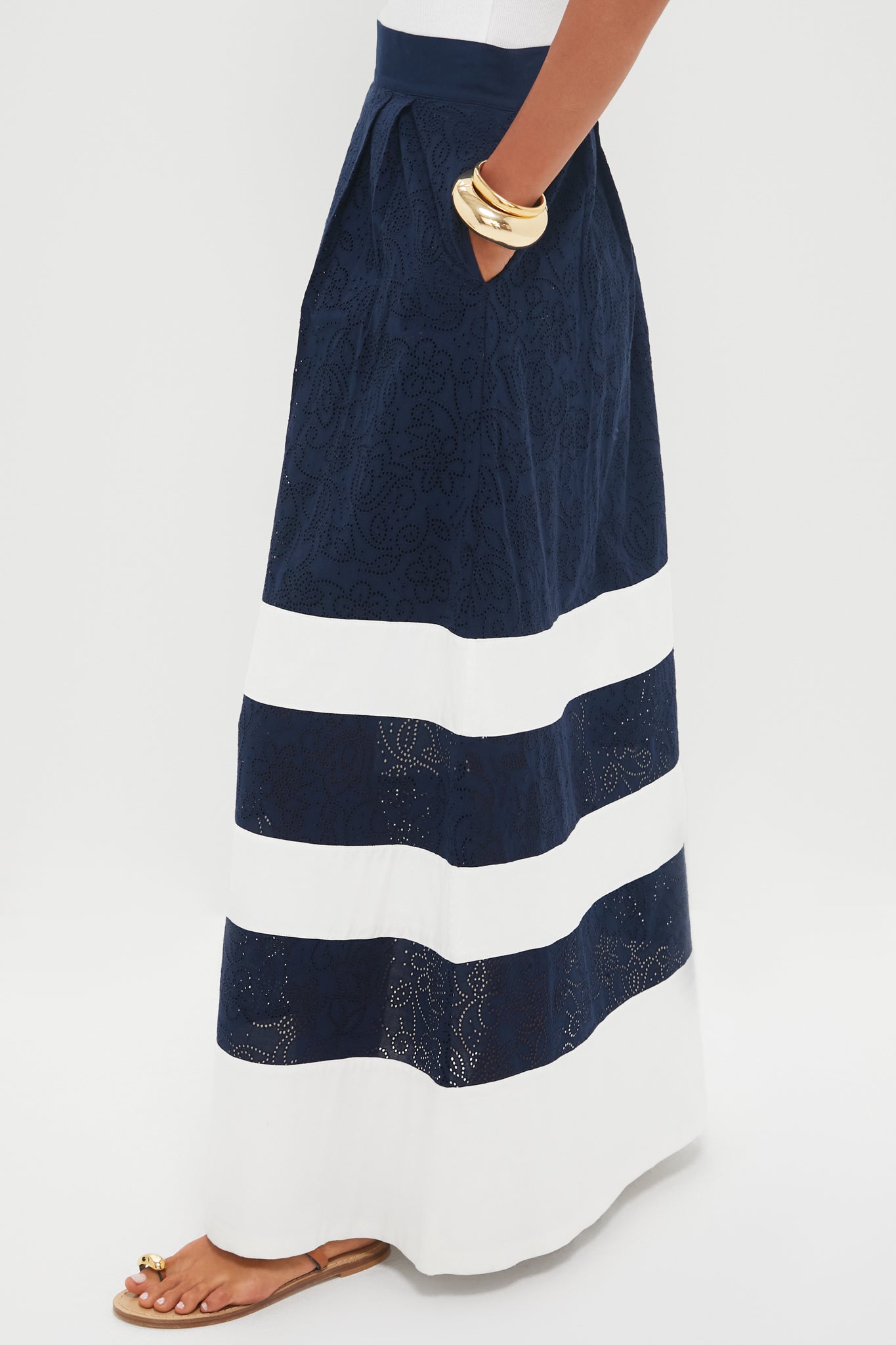 Blue and White Stripe Kit Maxi Skirt