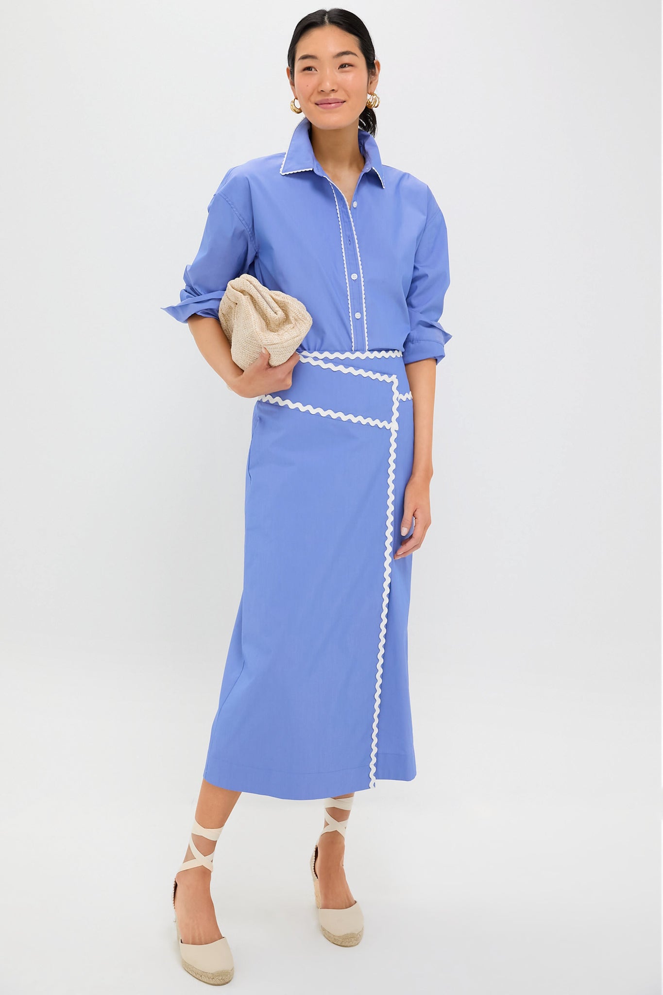 Sail Blue Cropped Jasper Button Down