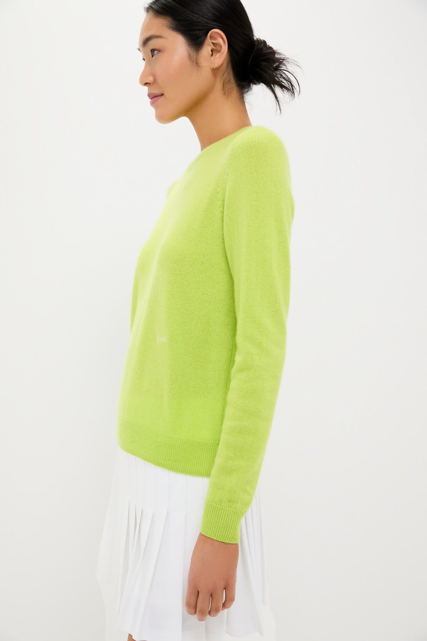 Lime Green Cashmere Crewneck Sweater