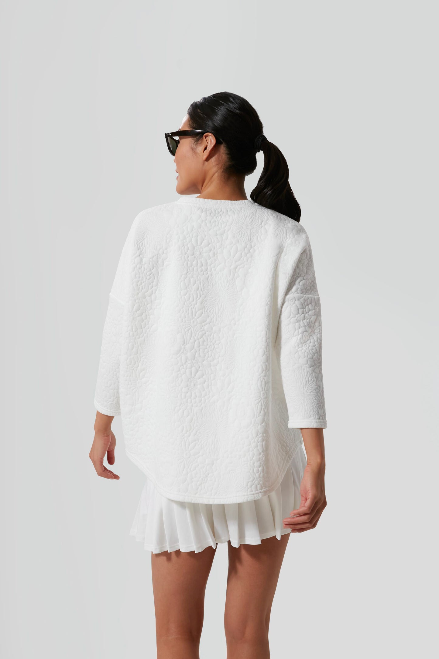 White Fleur Ally Swing Sweatshirt