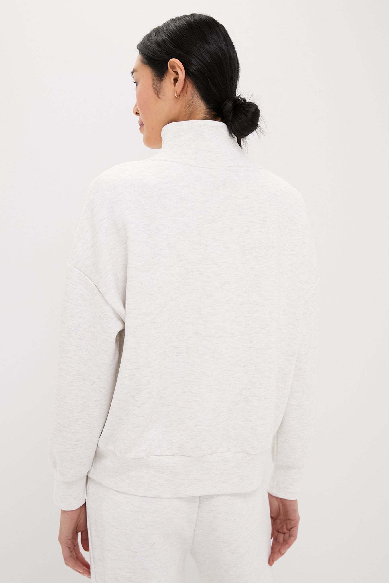 Ivory Marl Hawley Half Zip Sweat