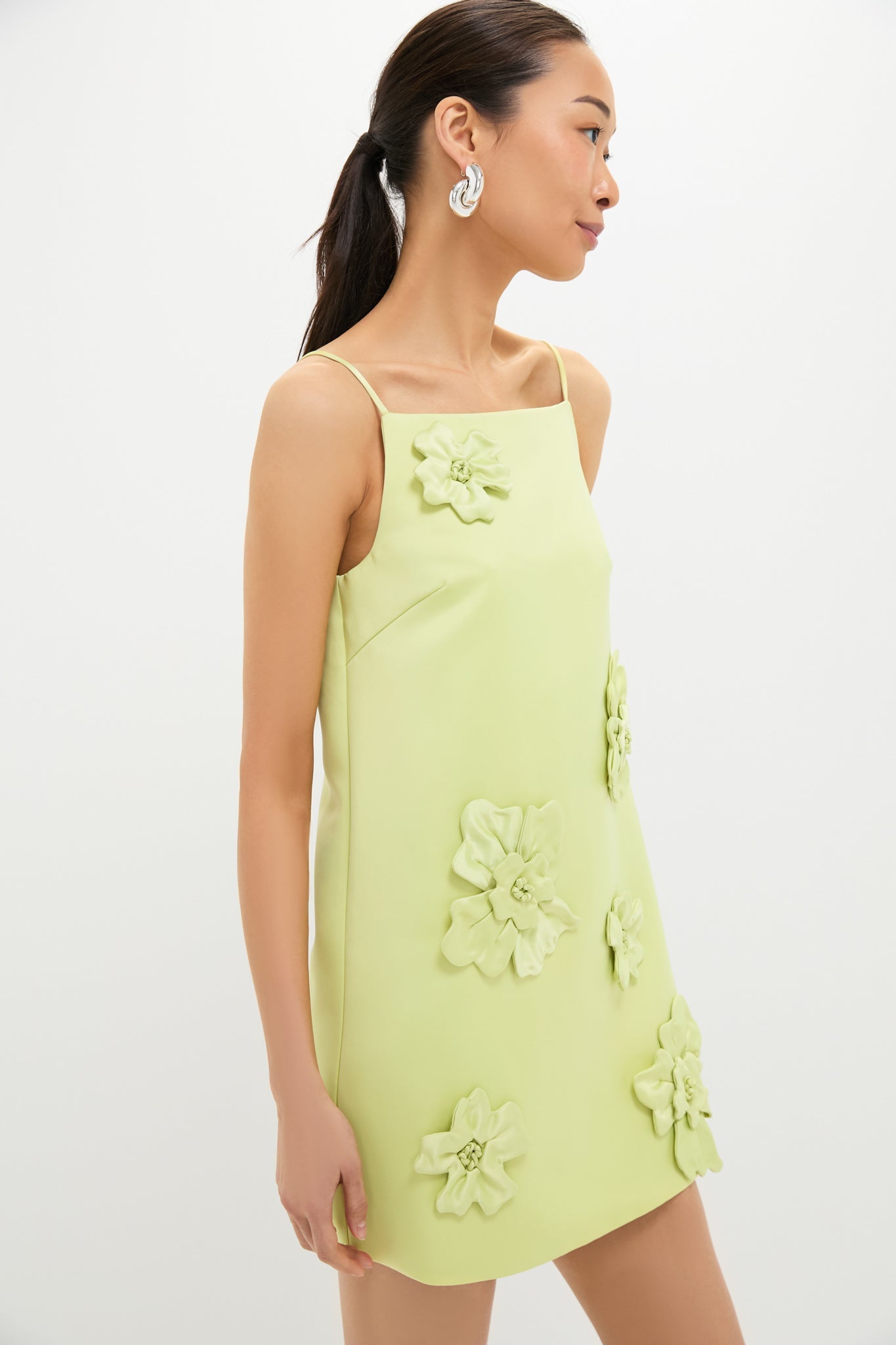 Chartreuse Leia Petal Mini Dress