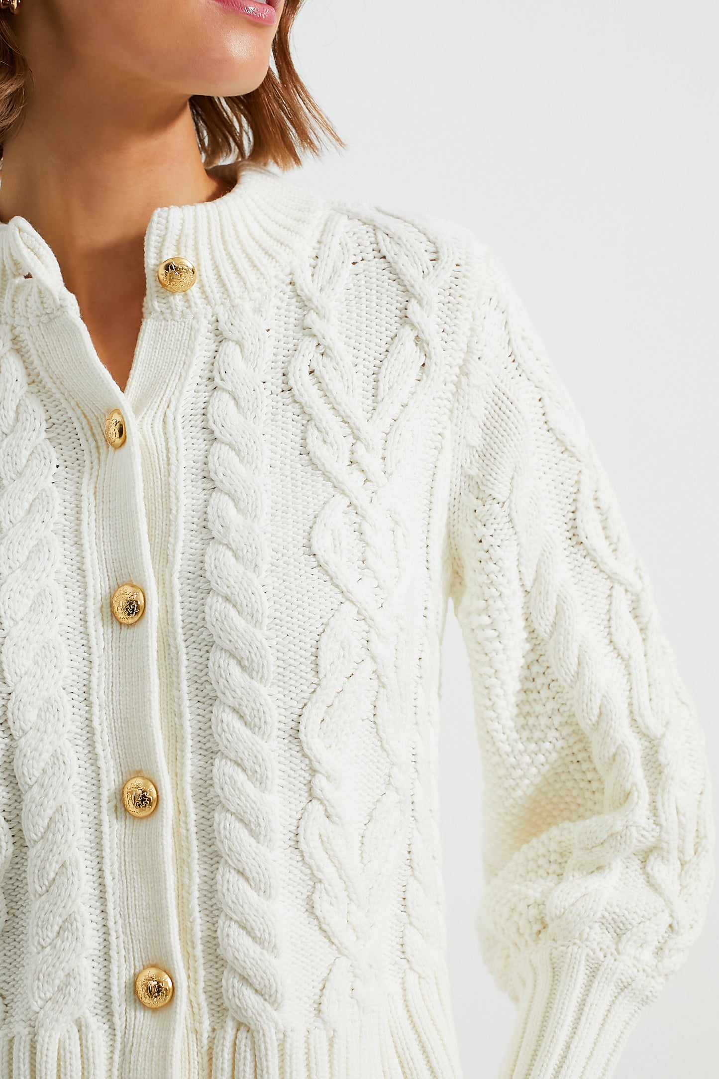 Ivory Cotton Colette Cardigan