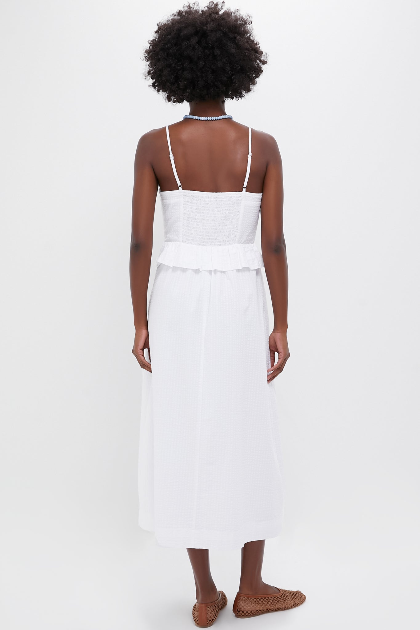 White Shadow Seersucker Stripe Maddy Dress