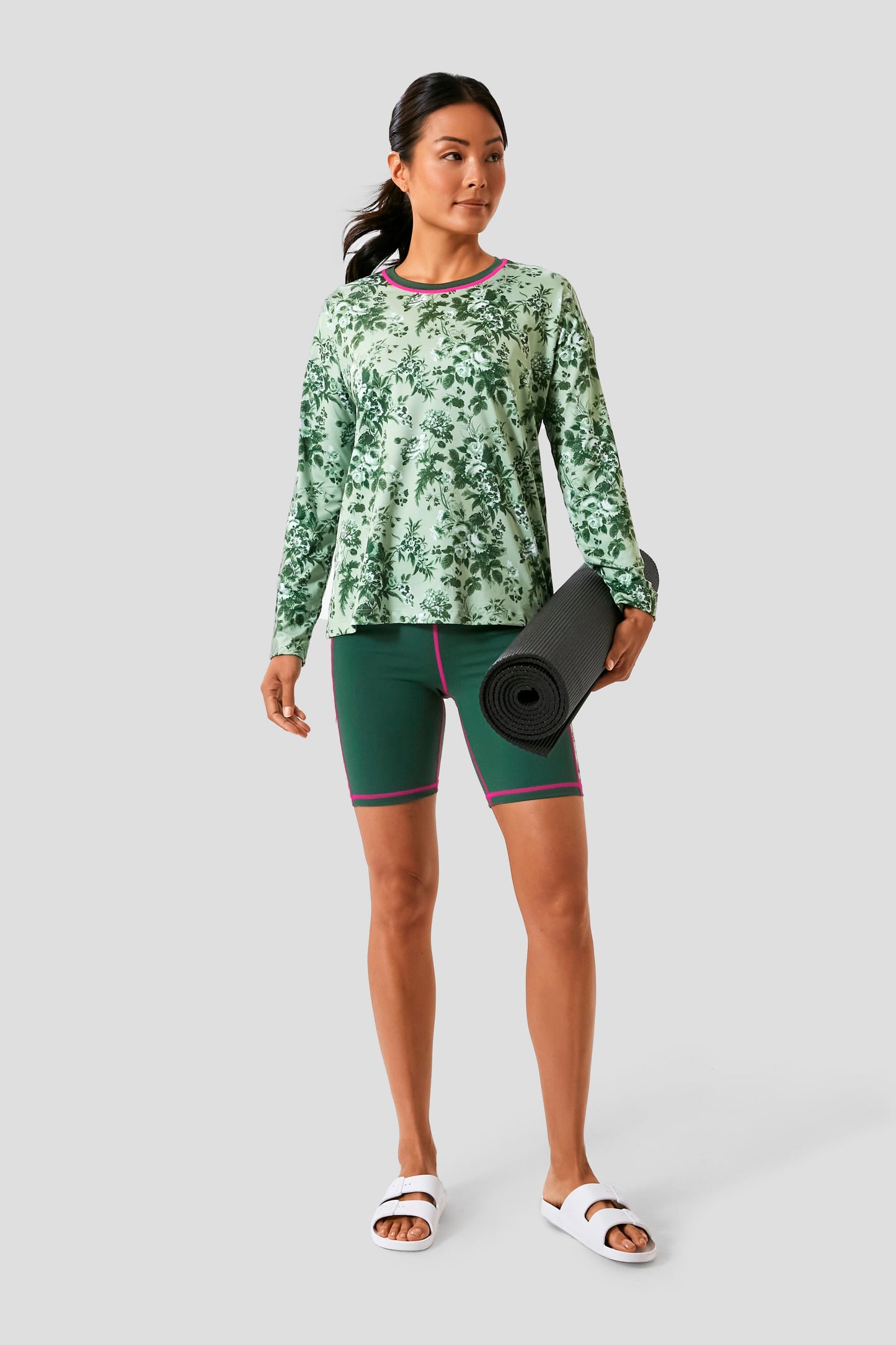 Green Bouquet Long Sleeve Ryan Boyfriend Tee