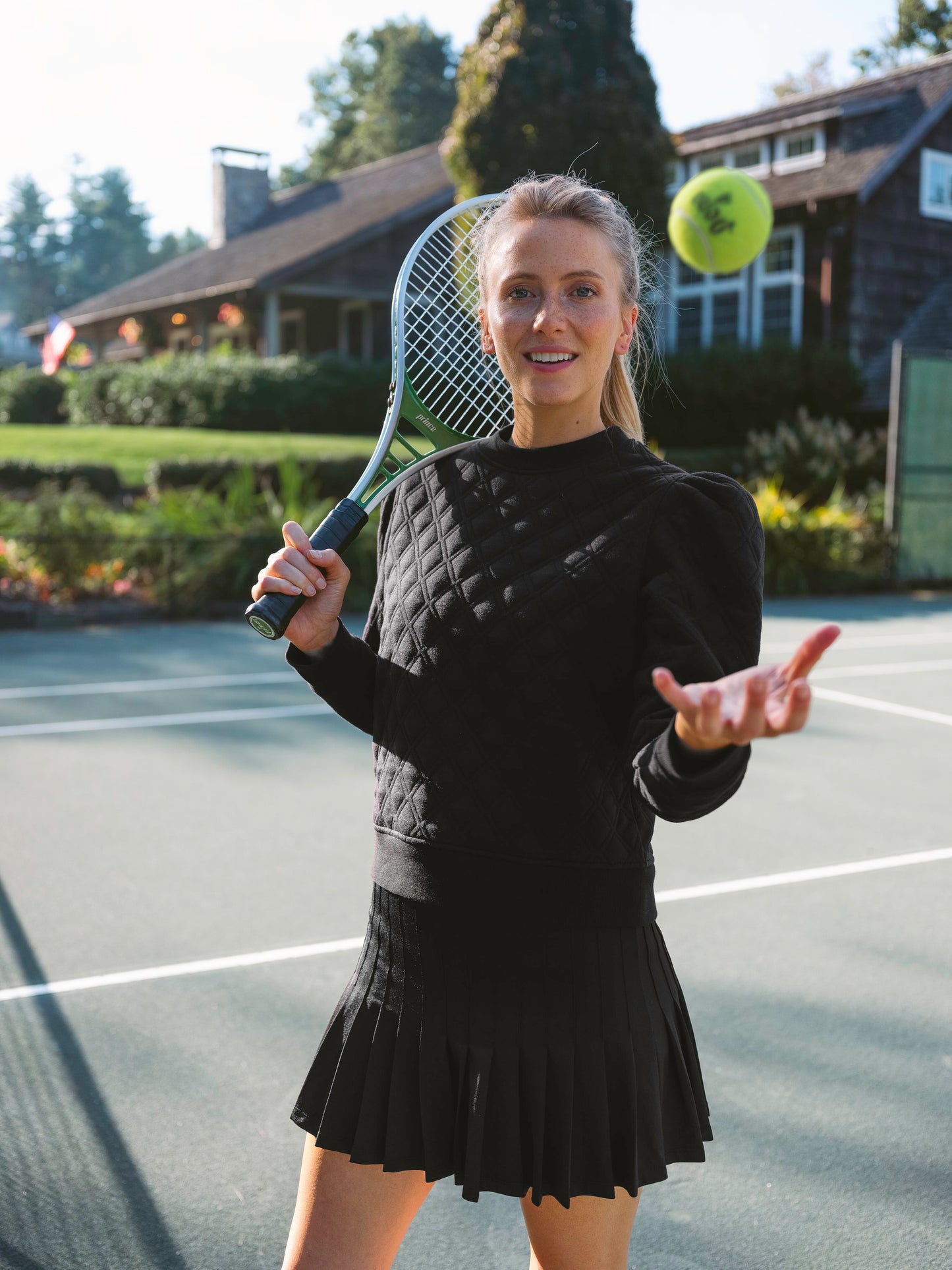 Black and Hydrangea 15 Inch Williams Tennis Skirt