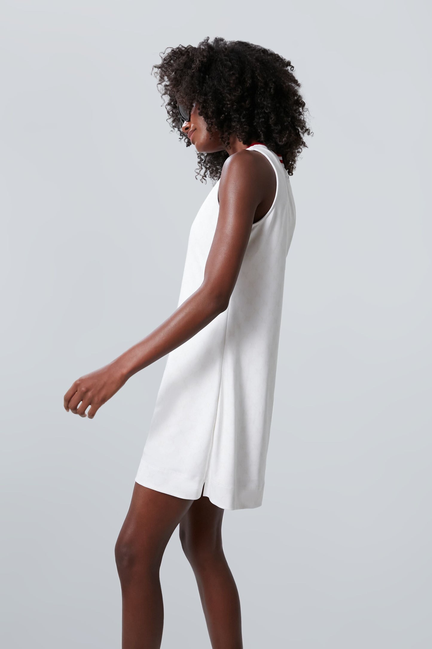 White and Retro Red Suzanne Tennis Dress