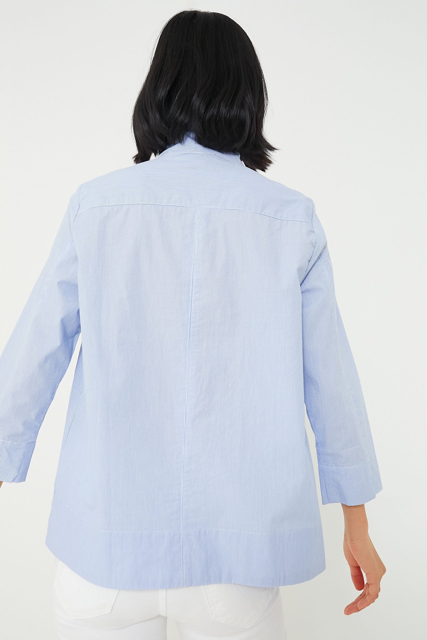 Blue Margot Stand Collar Blouse