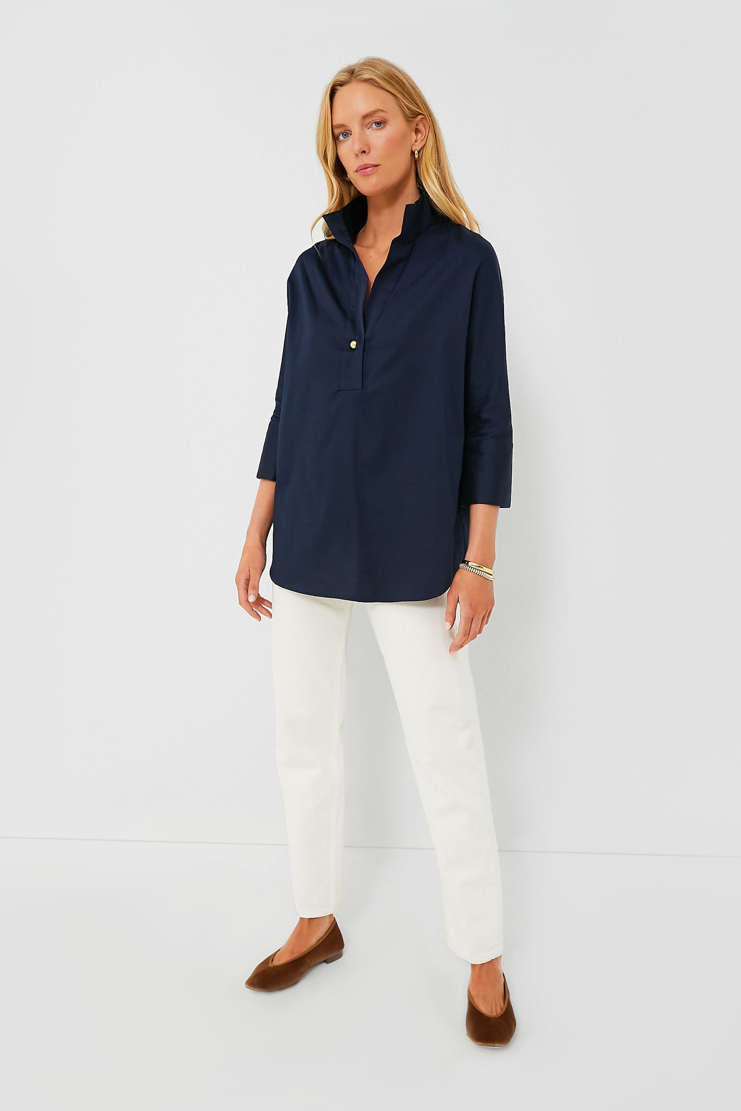 Navy Willow Blouse