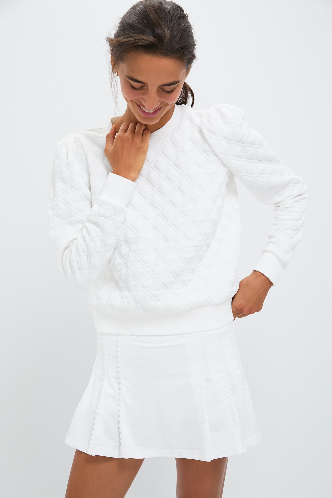 White Puff Sleeve Campbell Pullover